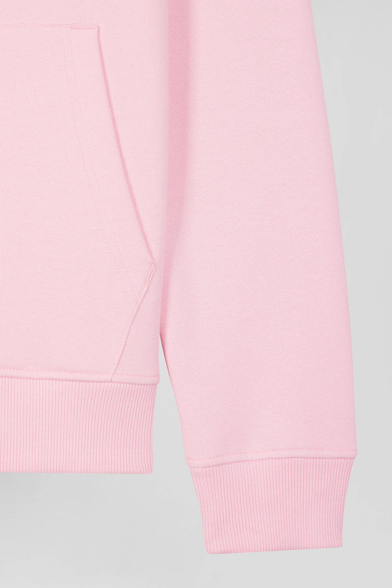 Sweatshirt à capuche en molleton coton rose coupe Regular