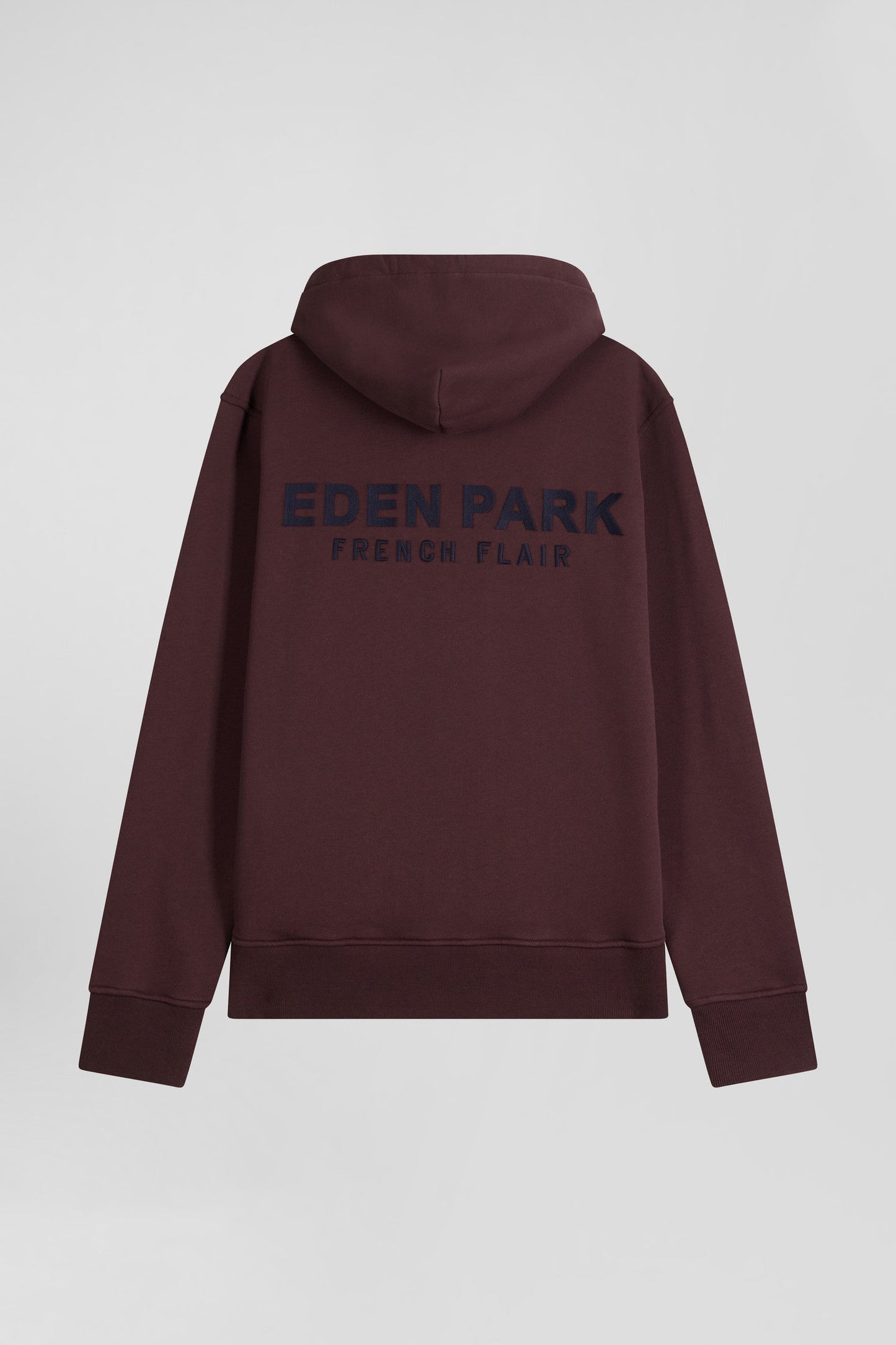 Sweatshirt à capuche en molleton bordeaux broderie Eden Park coupe Regular - Image 5