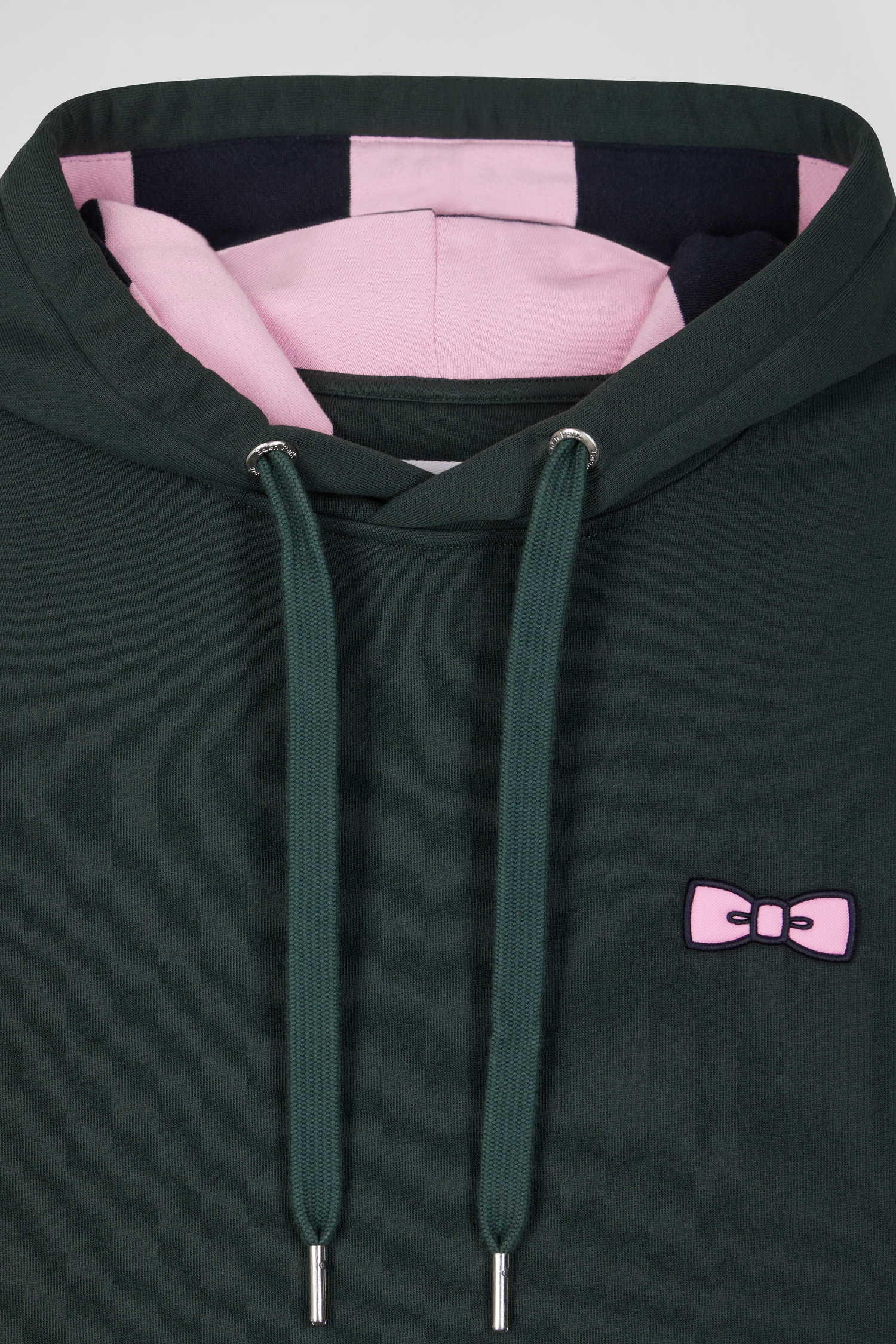 Sweatshirt à capuche en molleton vert broderie Eden Park coupe Regular