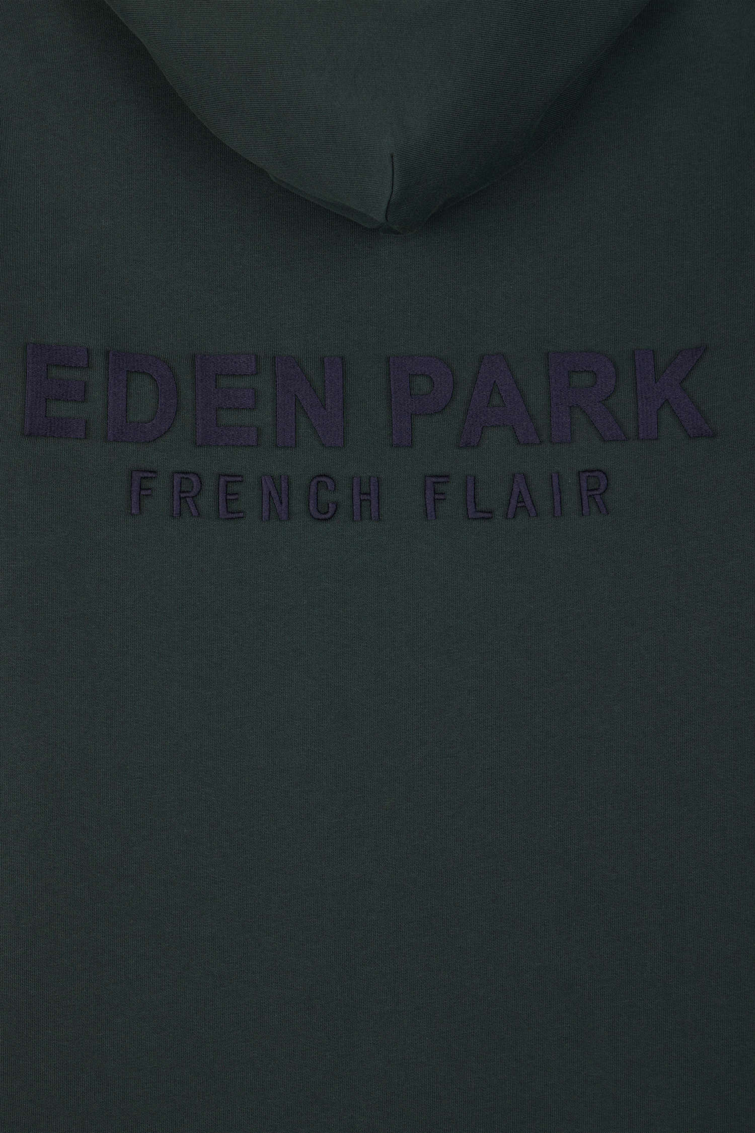 Sweatshirt à capuche en molleton vert broderie Eden Park coupe Regular