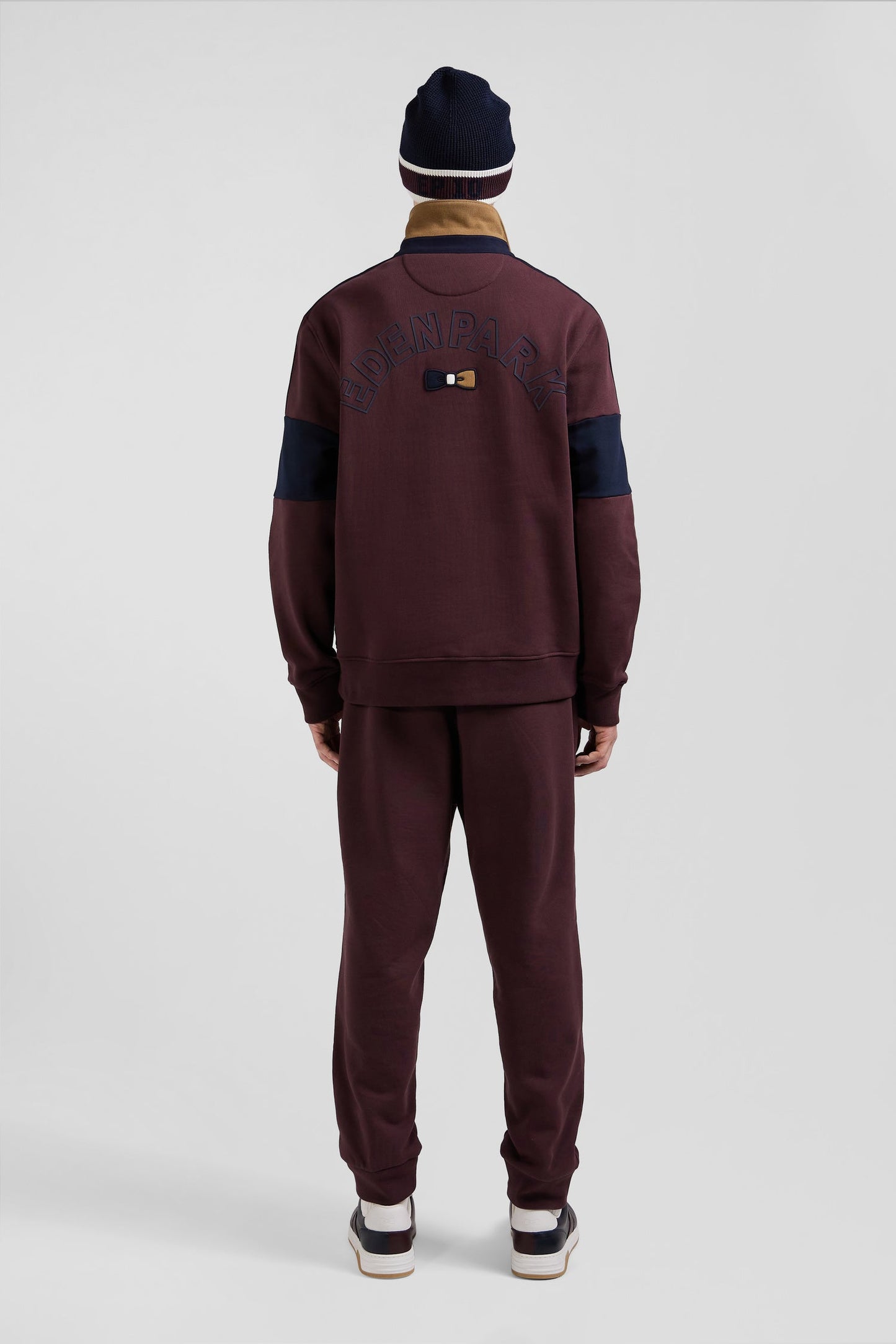 Sweatshirt col maillot en coton bordeaux coupe Relaxed - Image 7