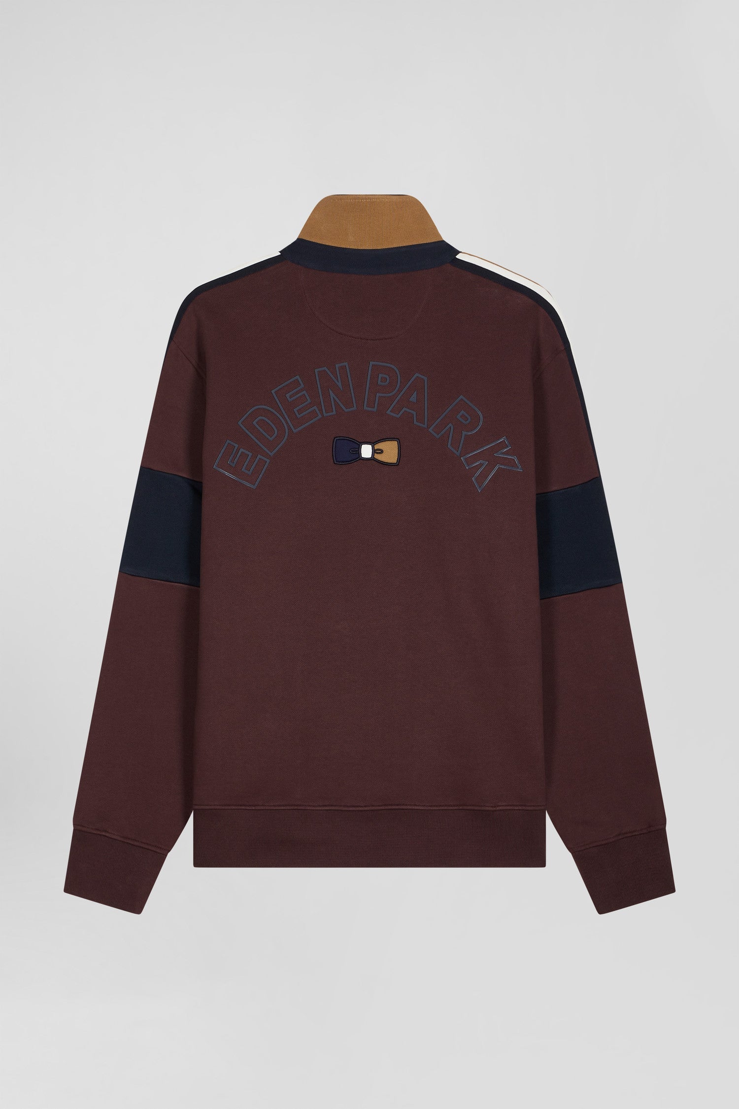 Sweatshirt col maillot en coton bordeaux coupe Relaxed