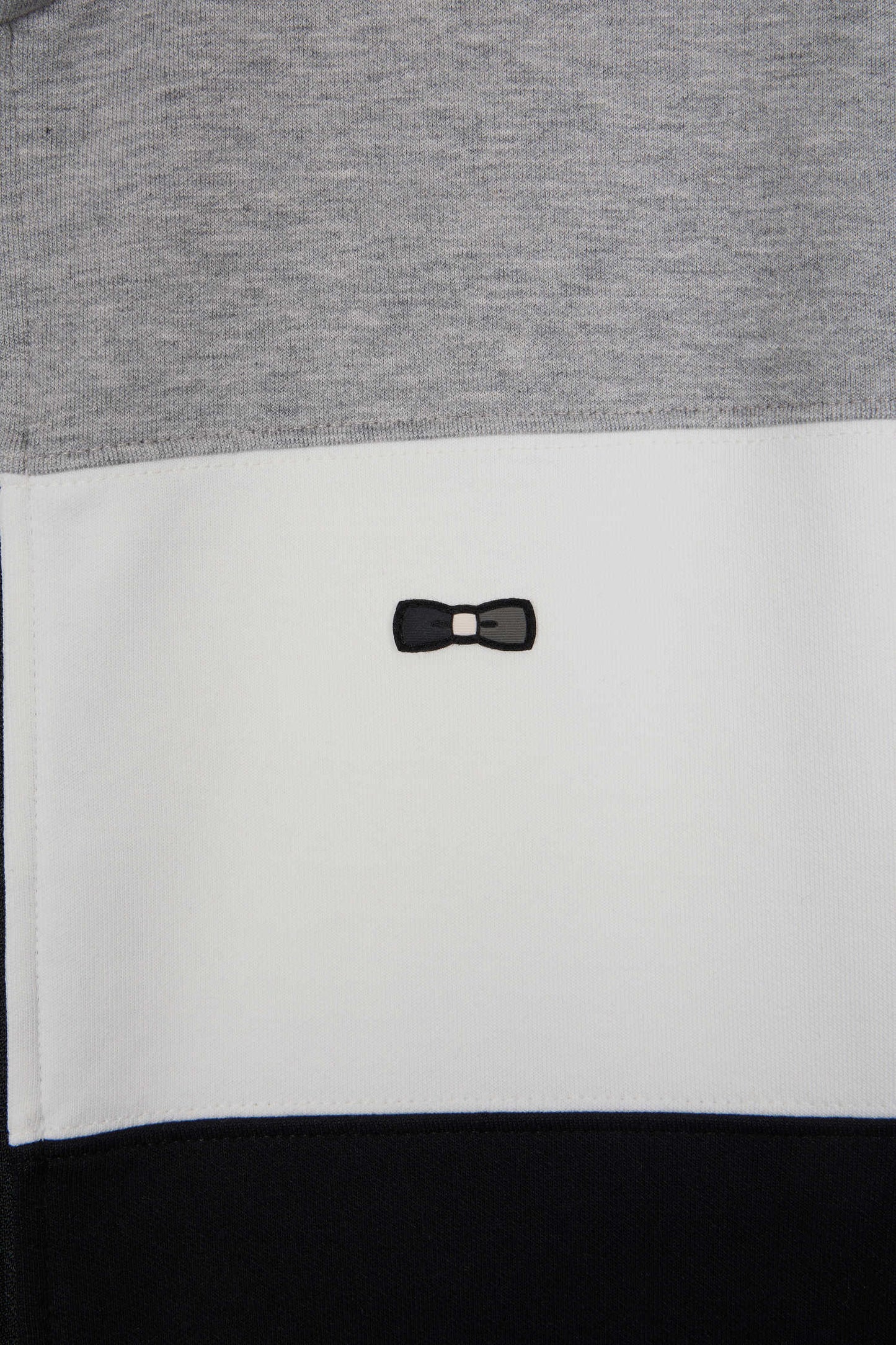 Sweatshirt zippé colorblock en coton mélangé noir coupe Regular - Image 8