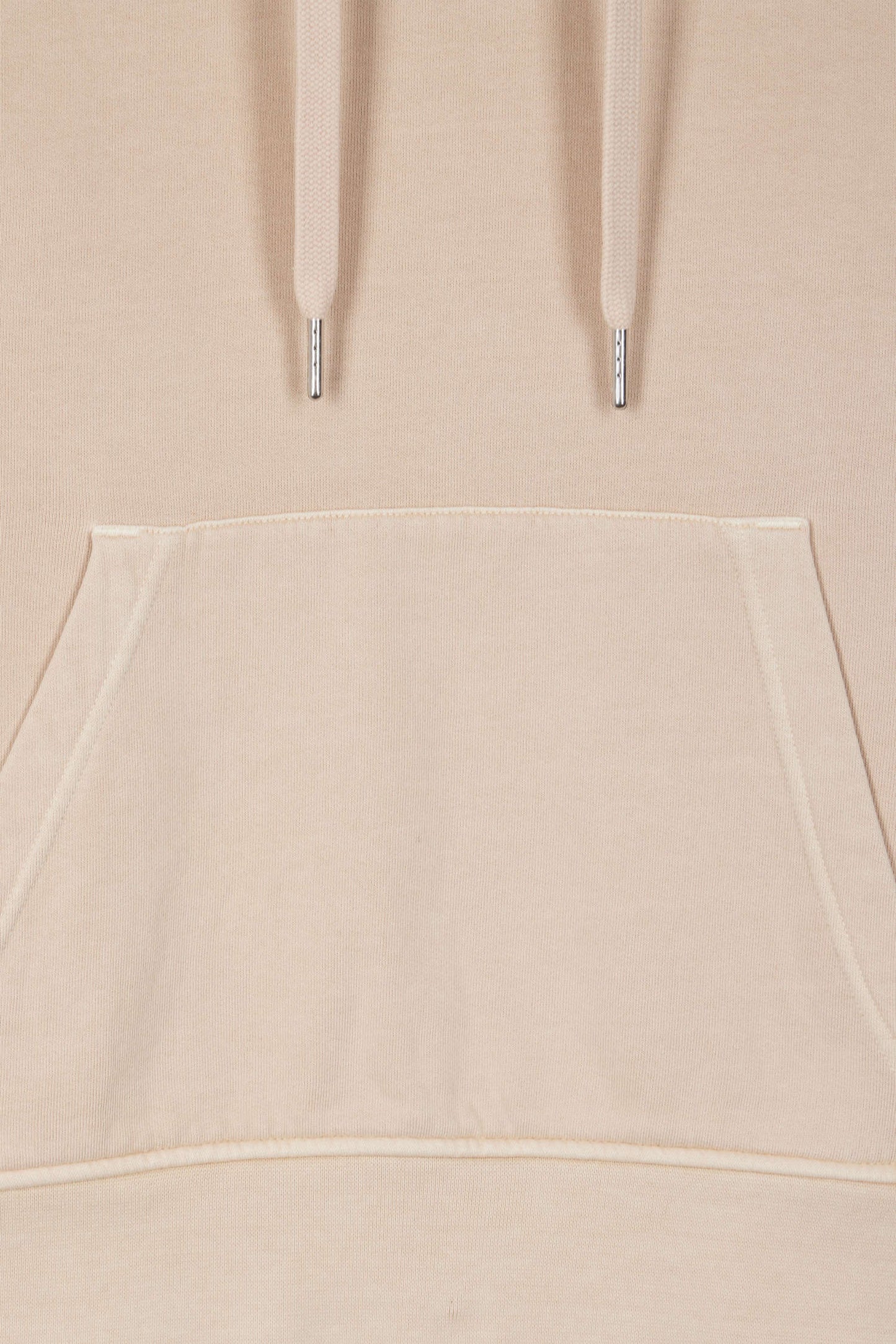 Sweatshirt à capuche unisexe en molleton coton beige surteint coupe Oversized