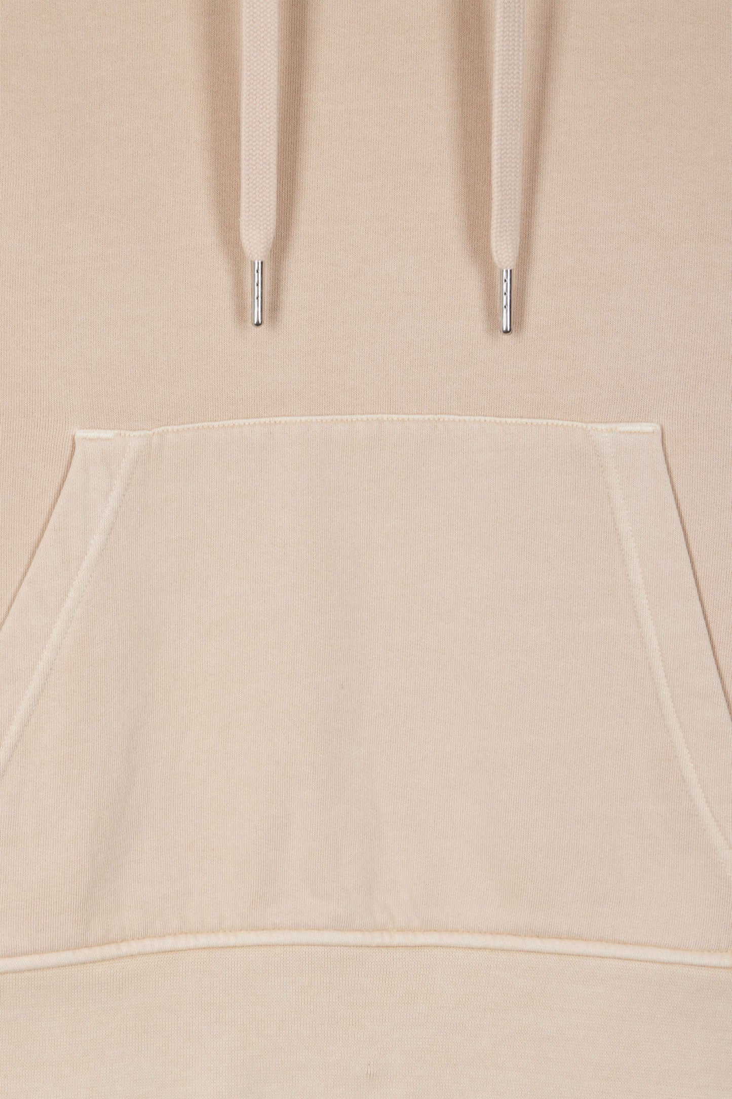 Sweatshirt à capuche unisexe en molleton coton beige surteint coupe Oversized - Image 13