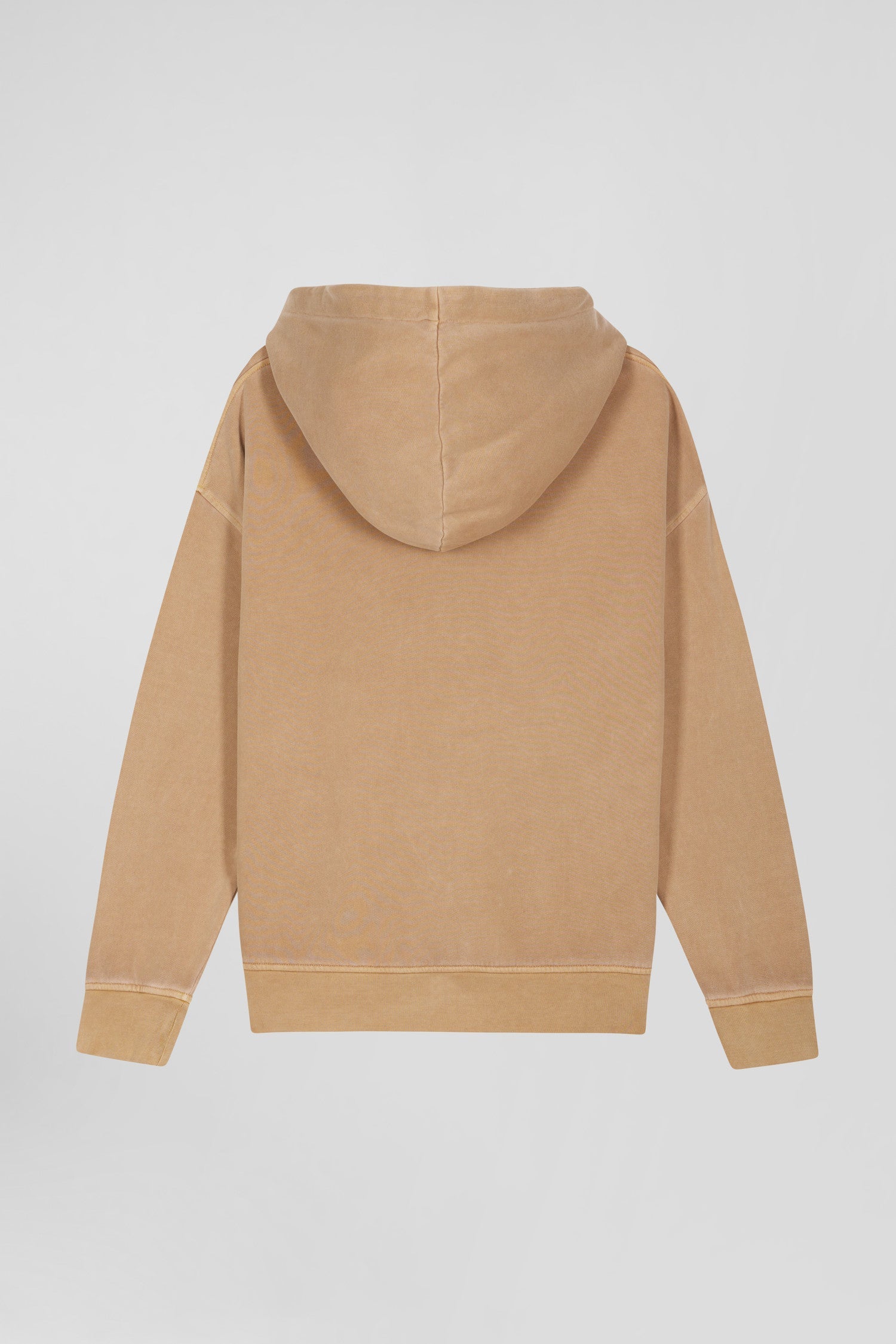 Sweatshirt à capuche unisexe en molleton coton marron surteint coupe Oversized