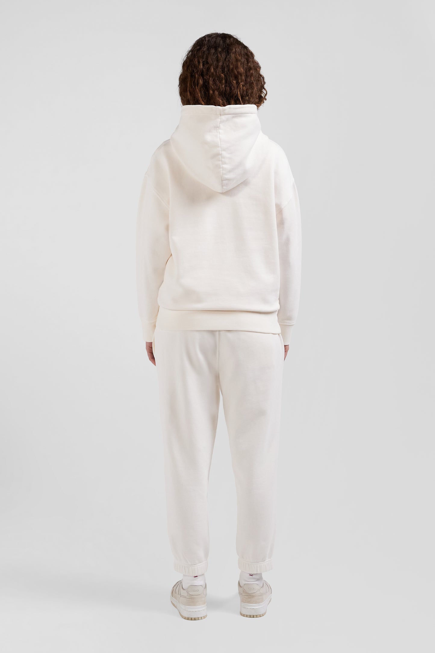 Sweatshirt à capuche unisexe en molleton coton écru surteint coupe Oversized - Image 10