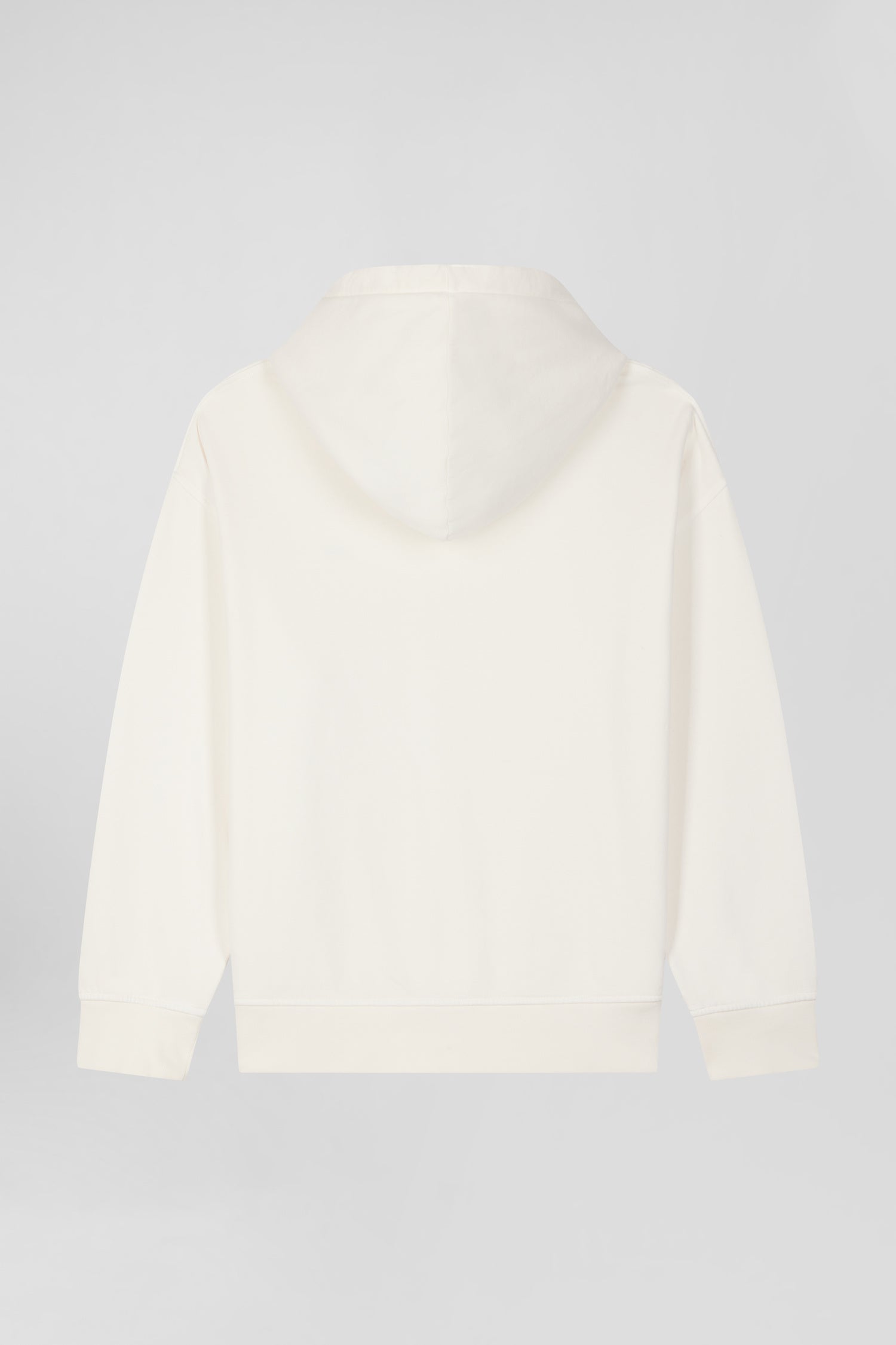 Sweatshirt à capuche unisexe en molleton coton écru surteint coupe Oversized