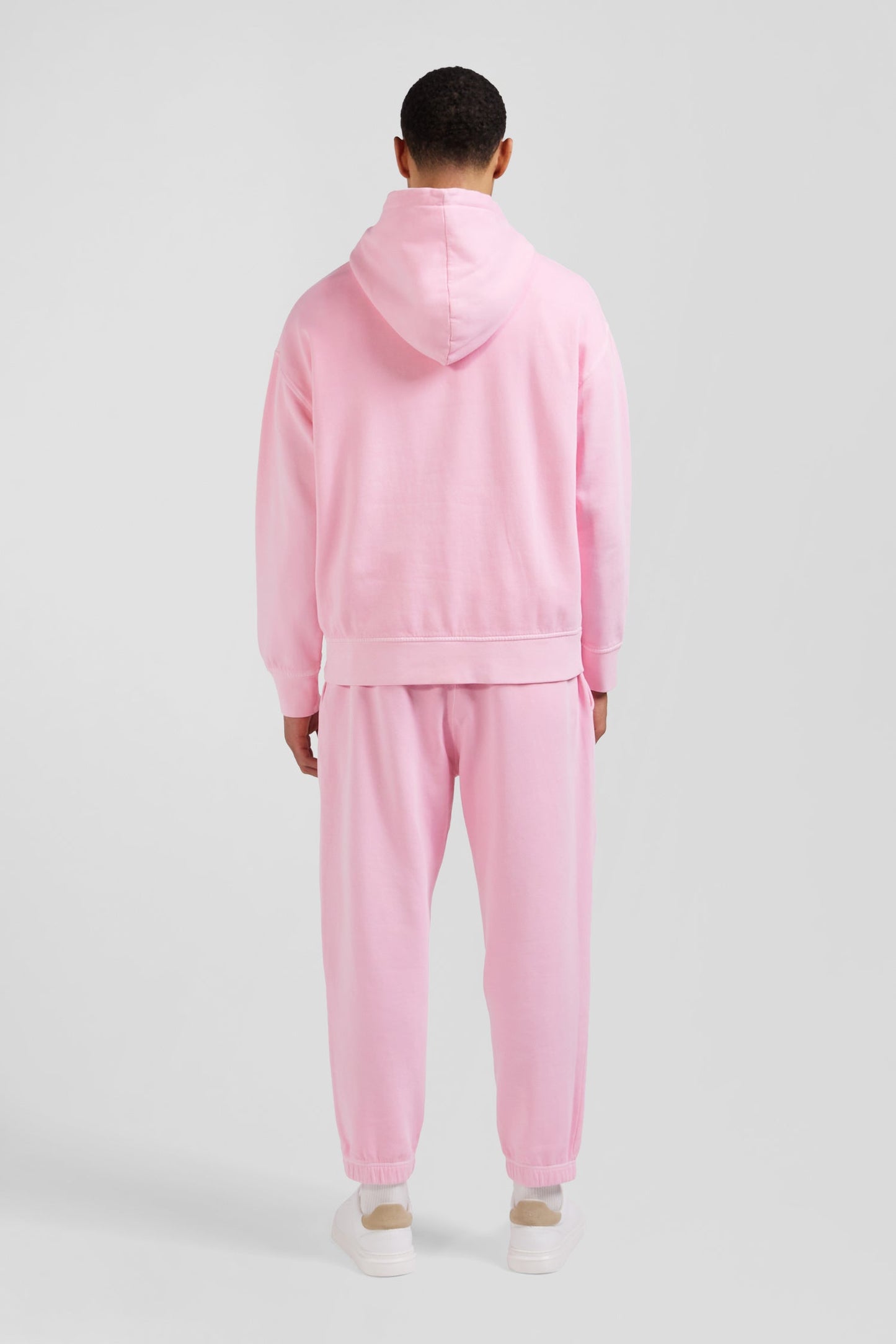 Sweatshirt à capuche unisexe en molleton coton rose surteint coupe Oversized - Image 9