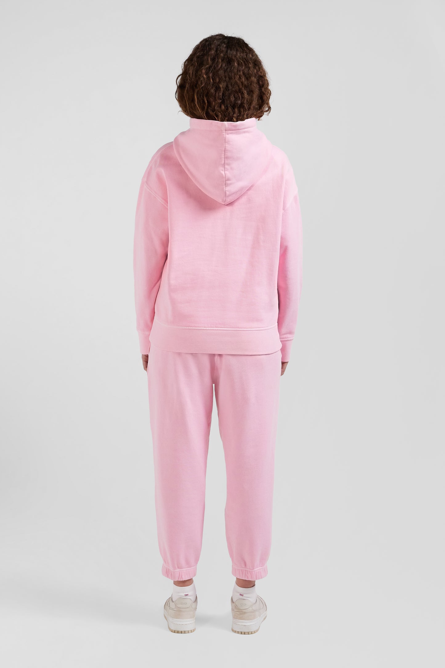 Sweatshirt à capuche unisexe en molleton coton rose surteint coupe Oversized - Image 10