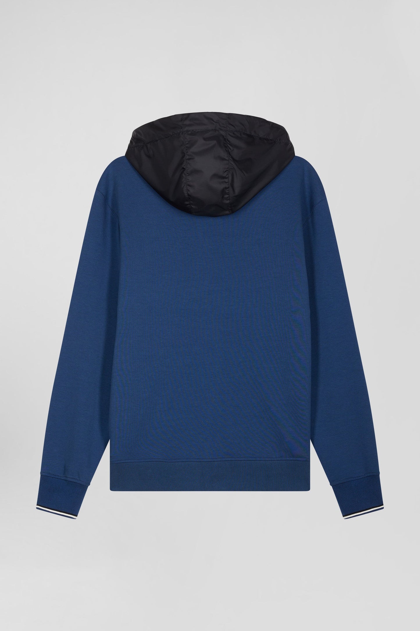 Sweatshirt à capuche en coton mélangé bleu foncé coupe Regular parmenture matelassée - Image 3