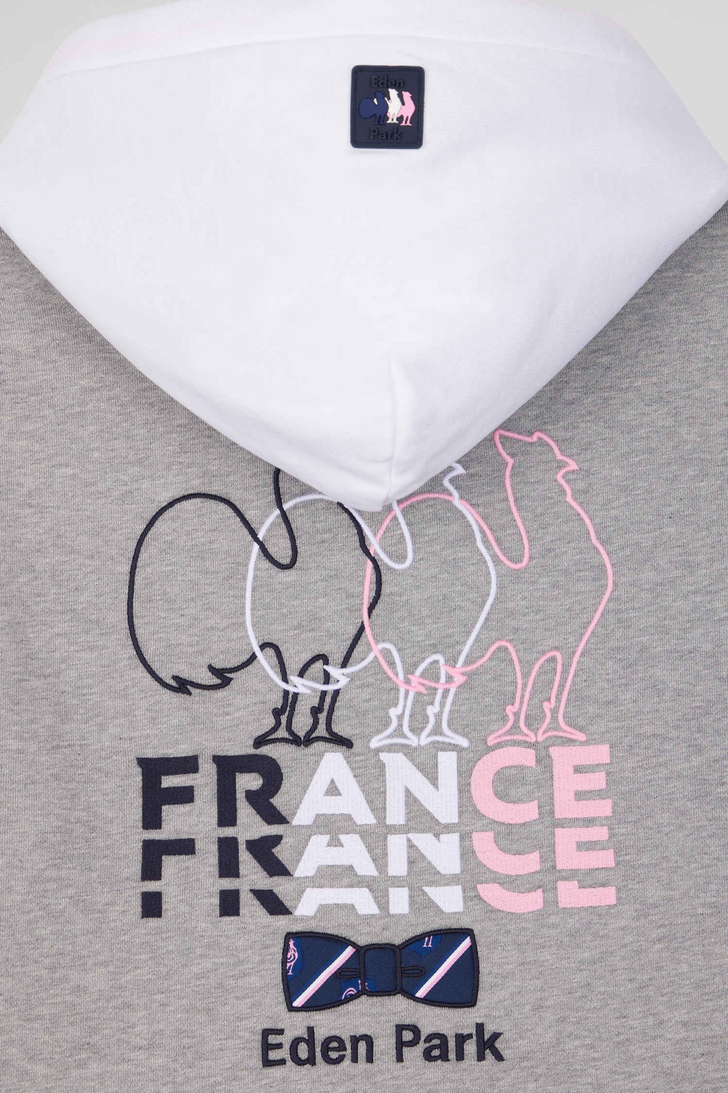 Sweatshirt à capuche colorblock en coton gris XV de France coupe Regular - Image 10