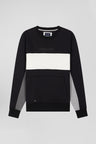Black cotton crewneck sweatshirt in a Relaxed fit