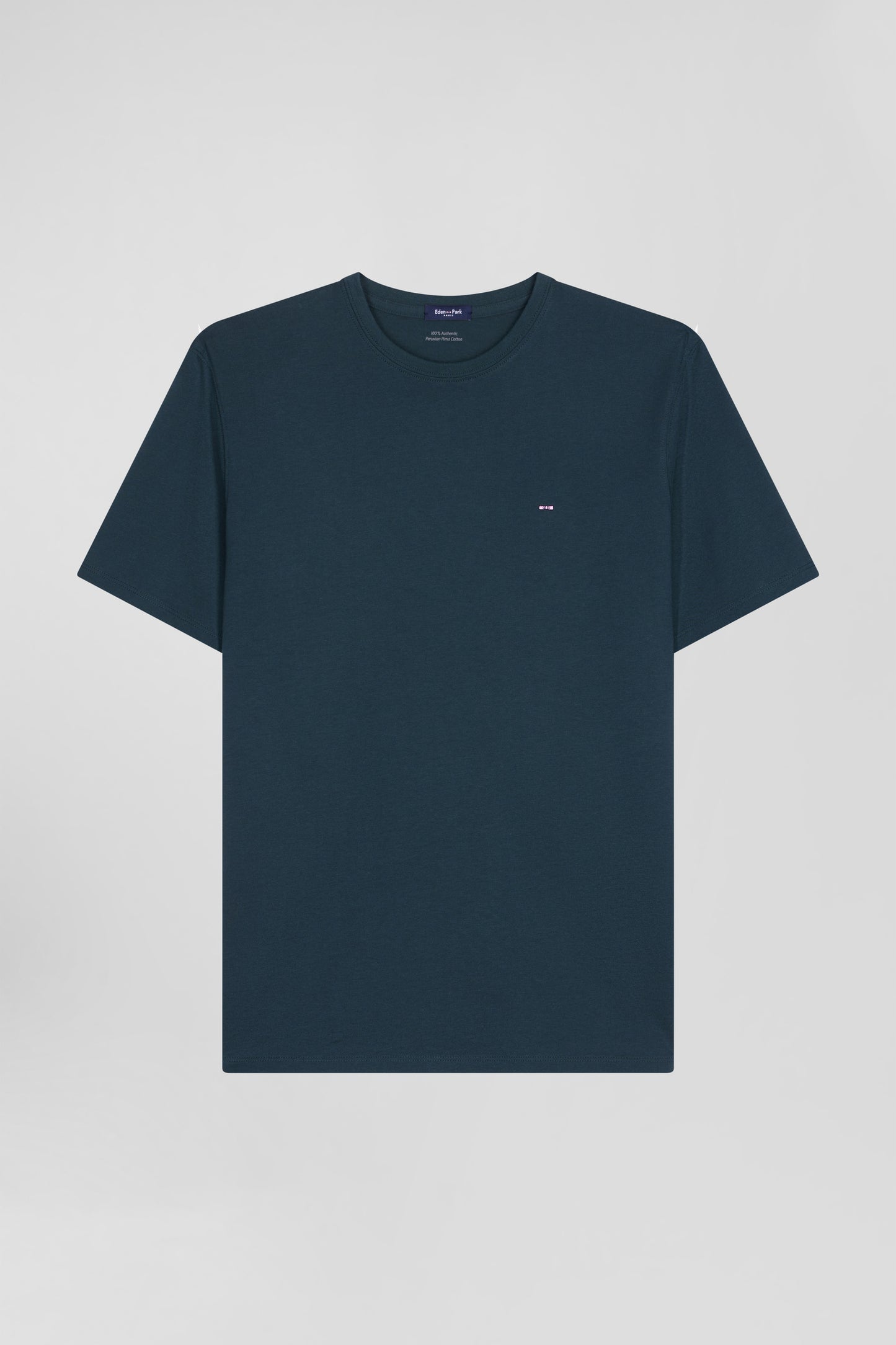 Regular green Pima cotton short-sleeved T-shirt