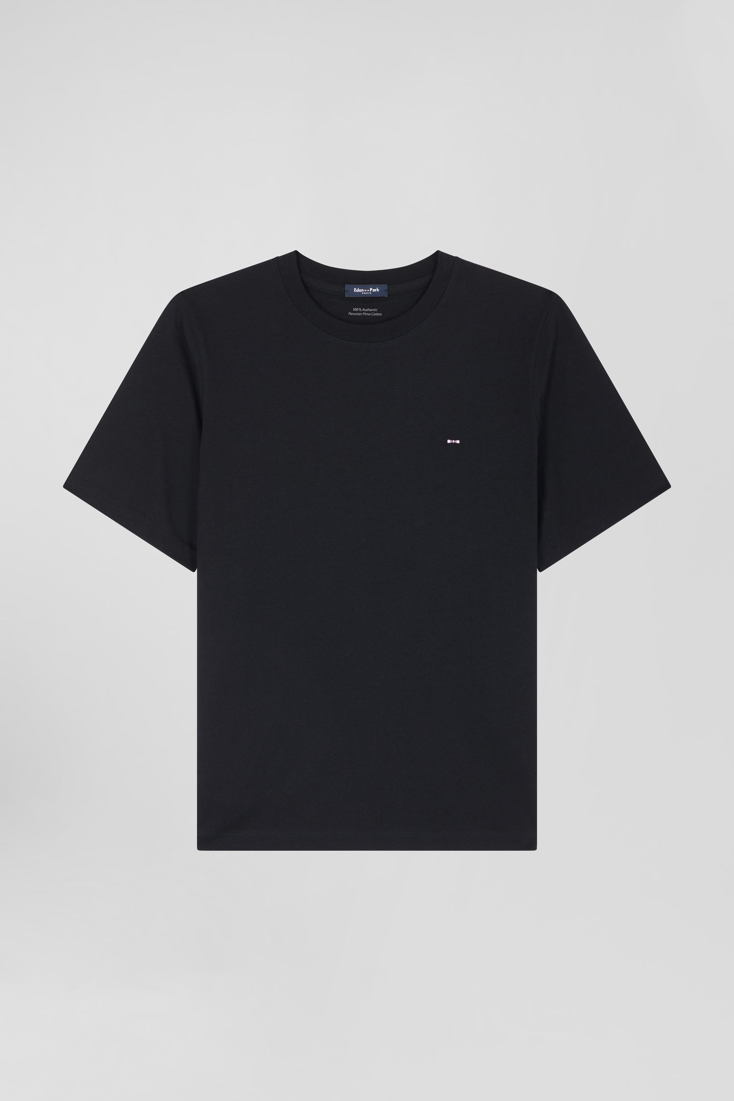 Modern black cotton short-sleeved T-shirt