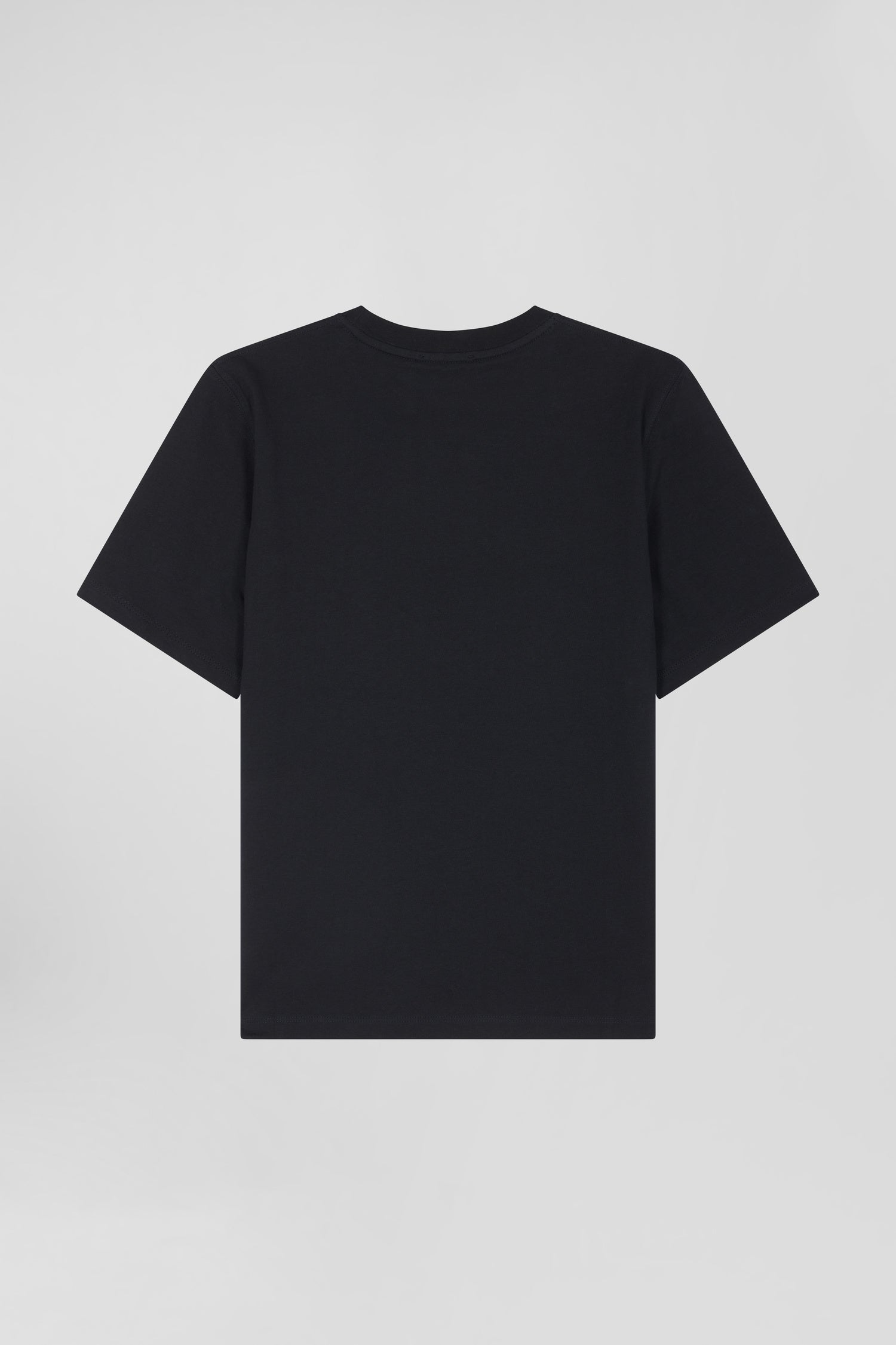 Modern black cotton short-sleeved T-shirt