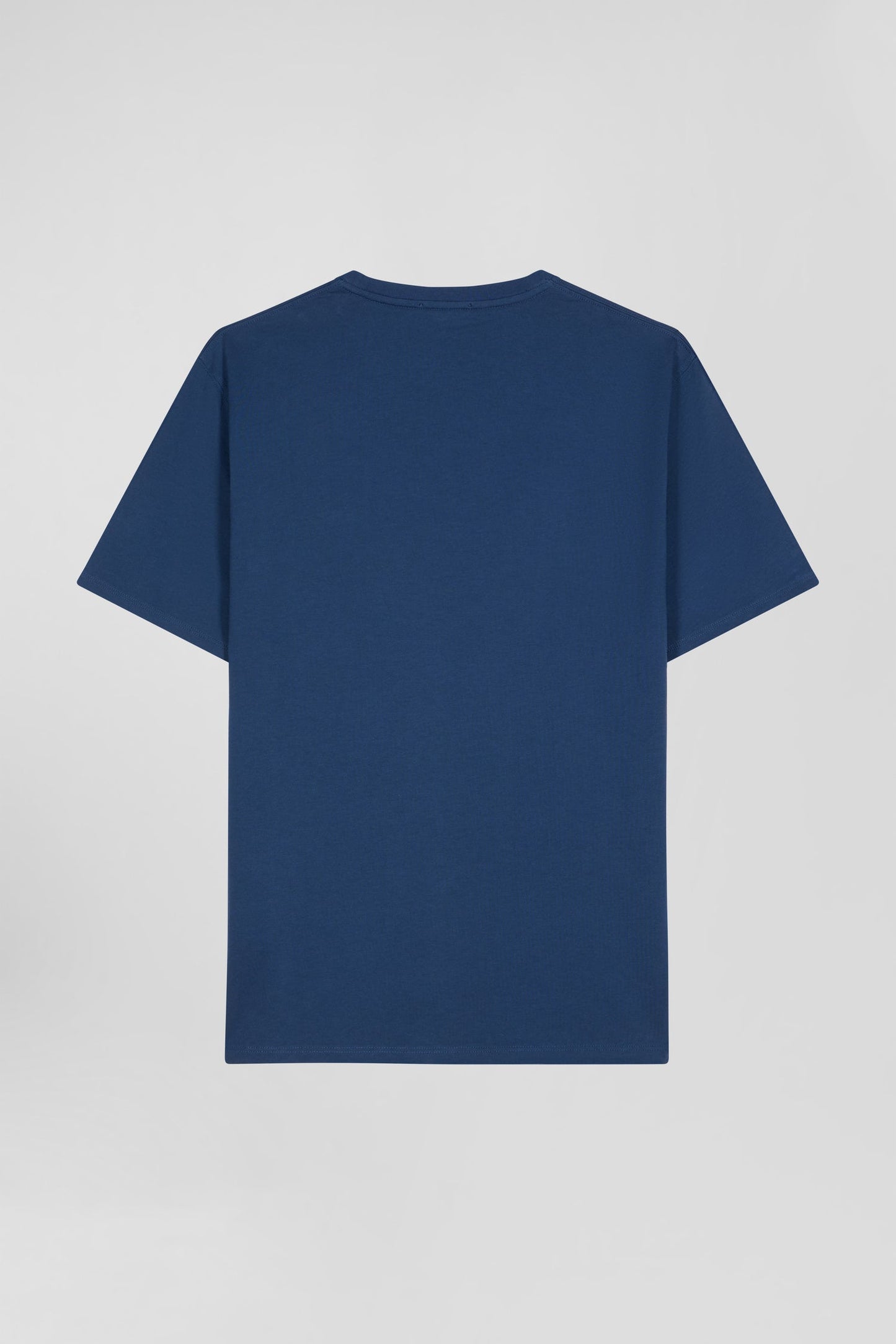 T-shirt manches courtes en coton Pima uni bleu marine coupe Regular - Image 5