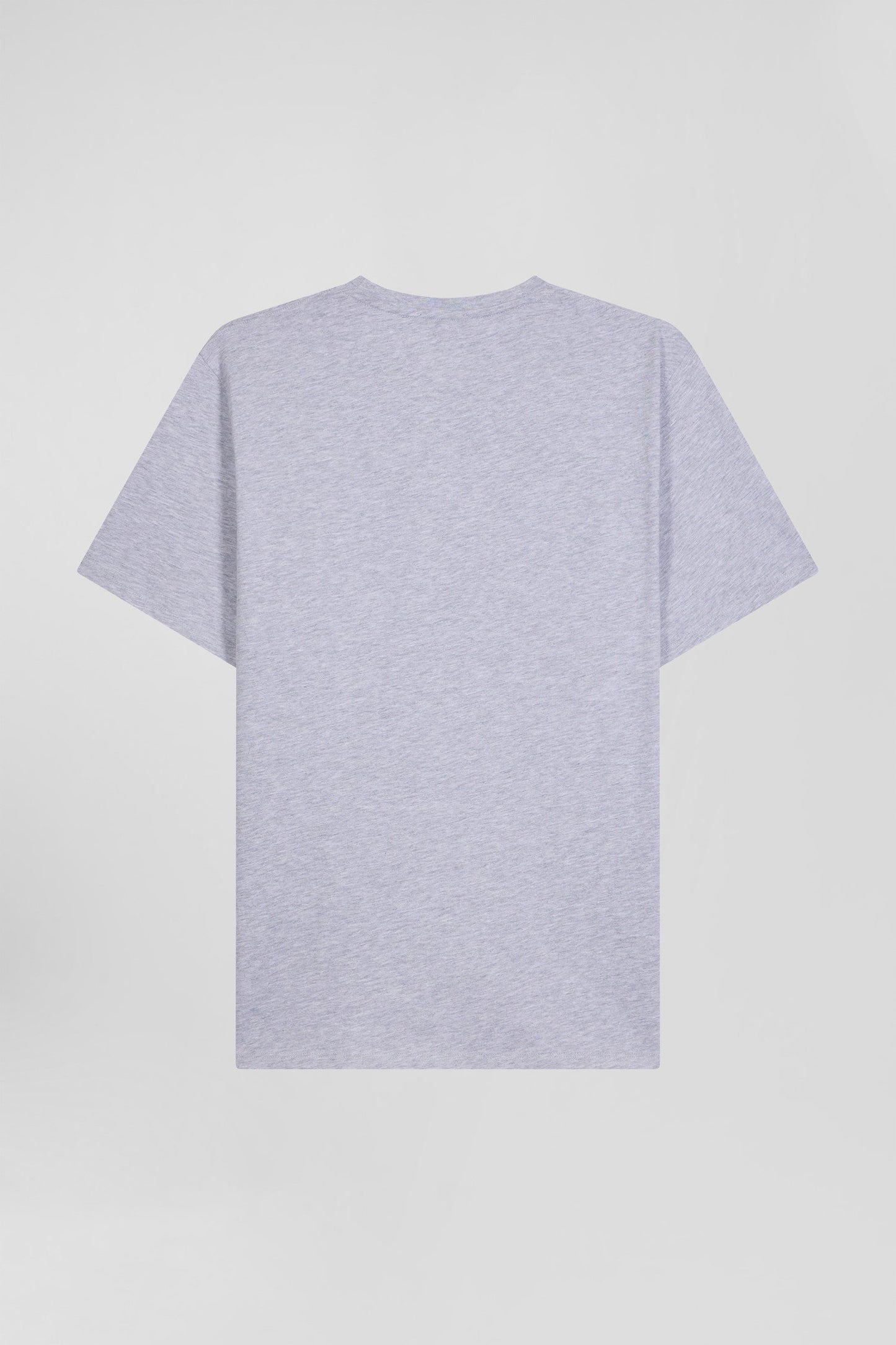 T-shirt manches courtes en coton Pima uni gris coupe Regular - Image 5