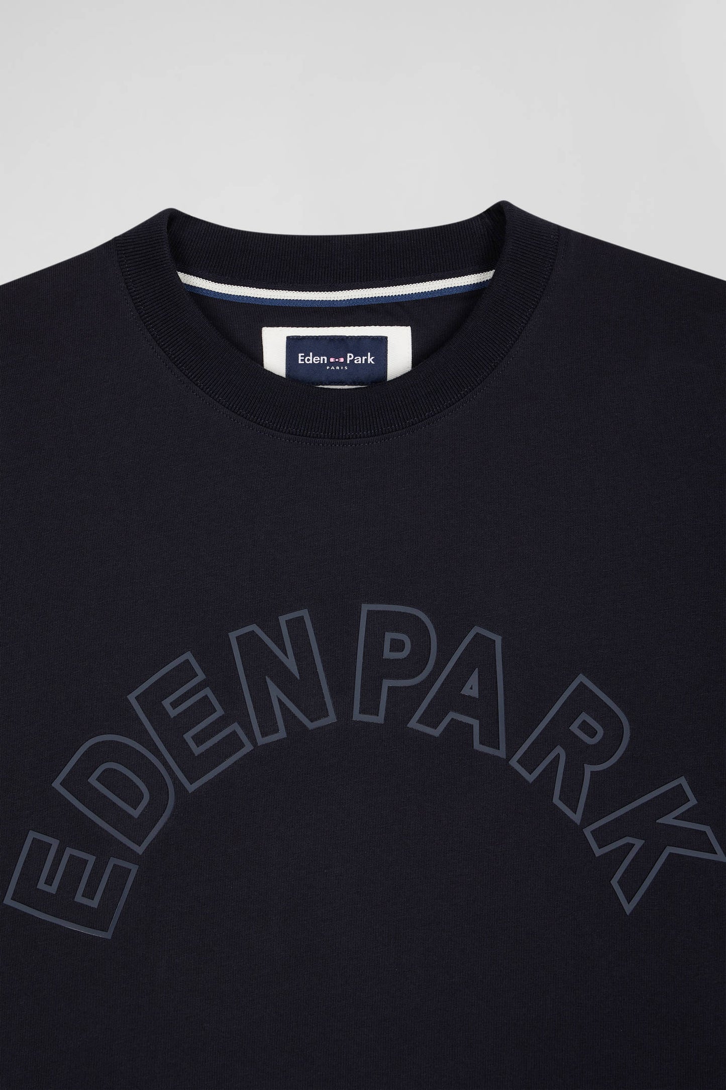 T-shirt manches courtes en coton bleu marine coupe Oversized sérigraphie Eden Park - Image 8