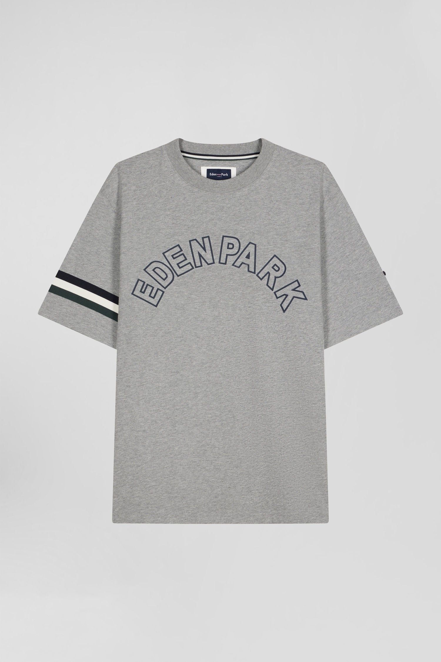 T-shirt manches courtes en coton gris coupe Oversized sérigraphie Eden Park