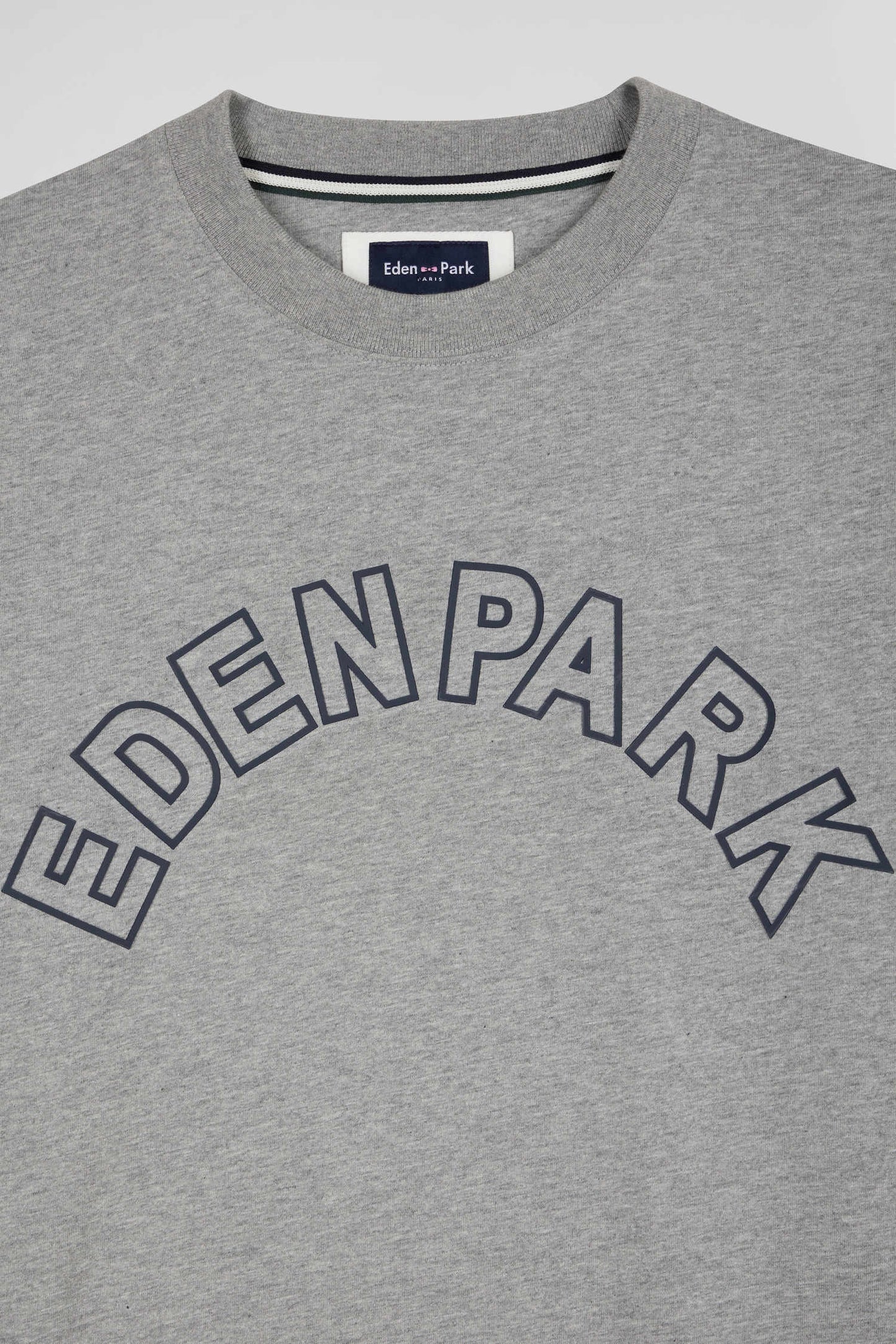 T-shirt manches courtes en coton gris coupe Oversized sérigraphie Eden Park - Image 9