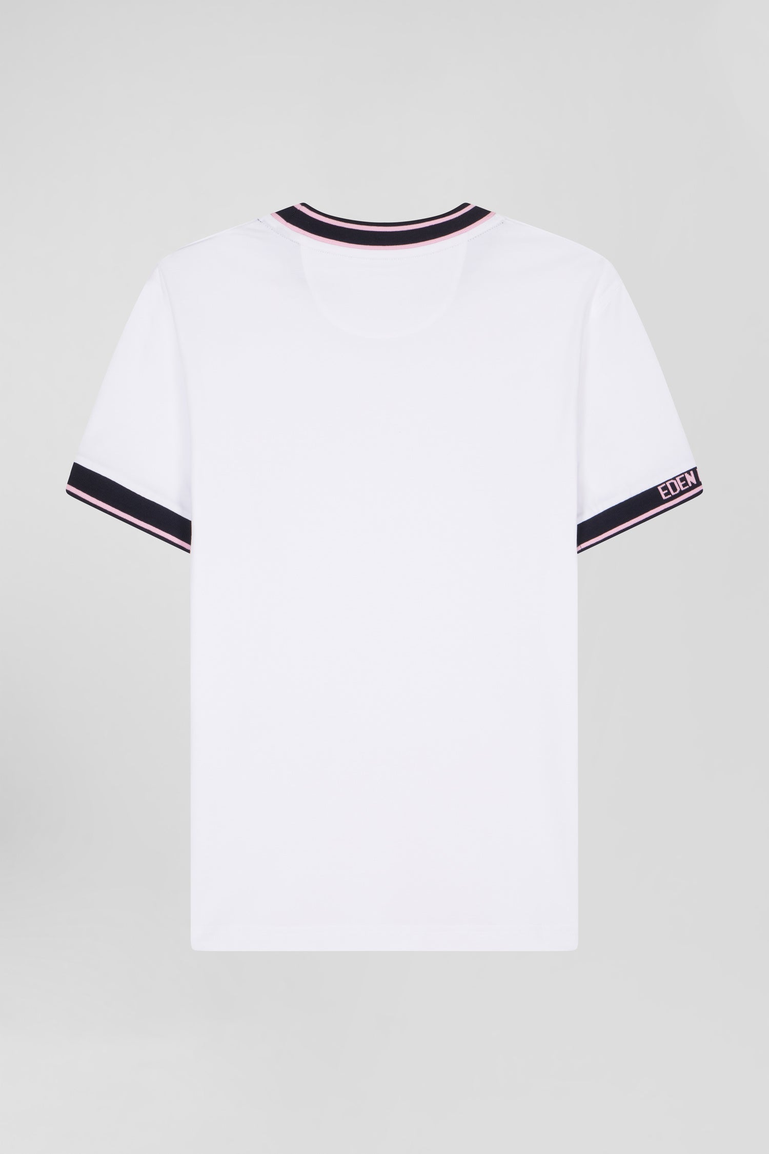 T-shirt manches courtes en coton blanc coupe Slim bords-côtes Eden Park