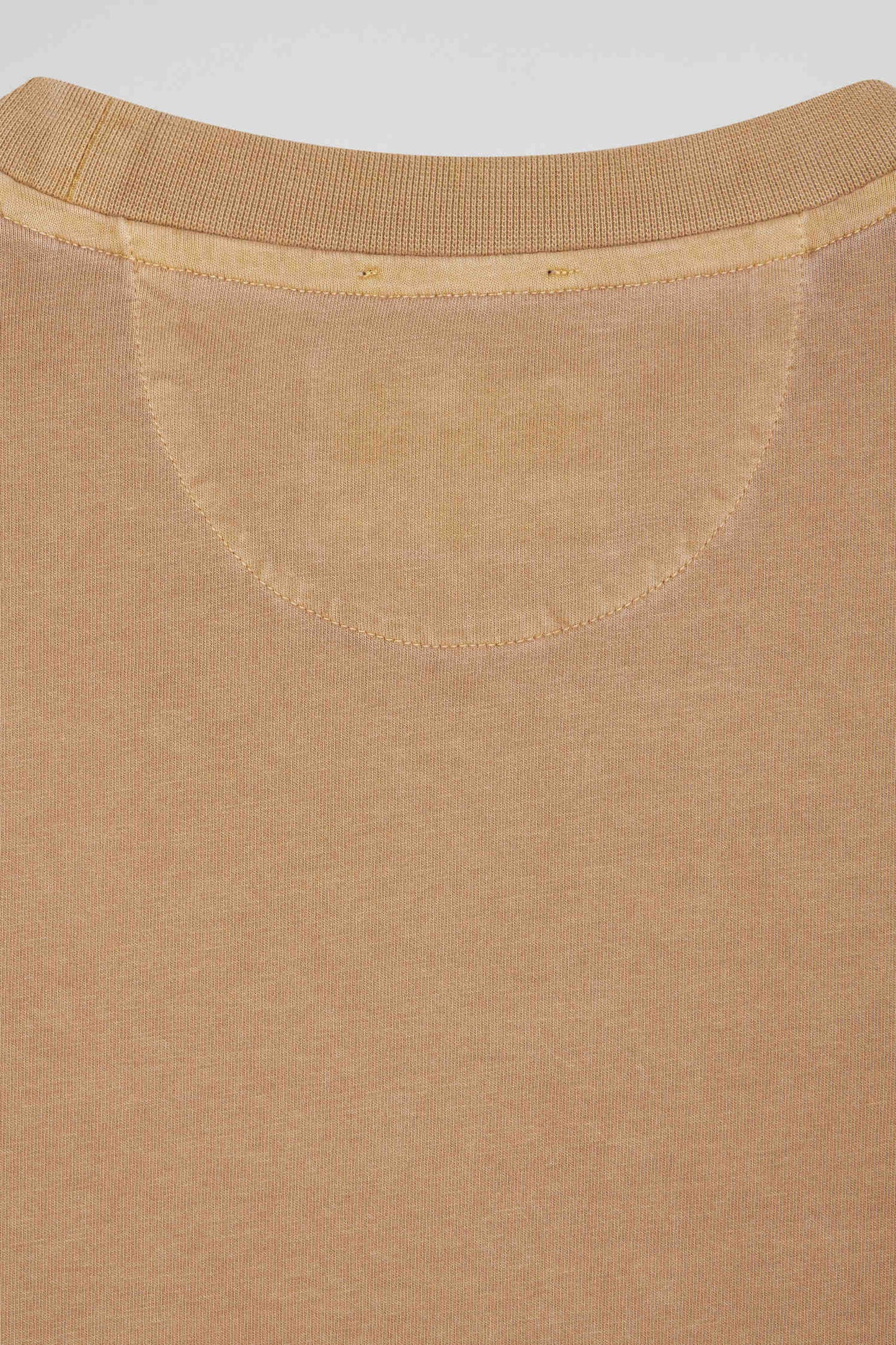 T-shirt manches courtes unisexe en coton surteint uni noisette coupe Oversized