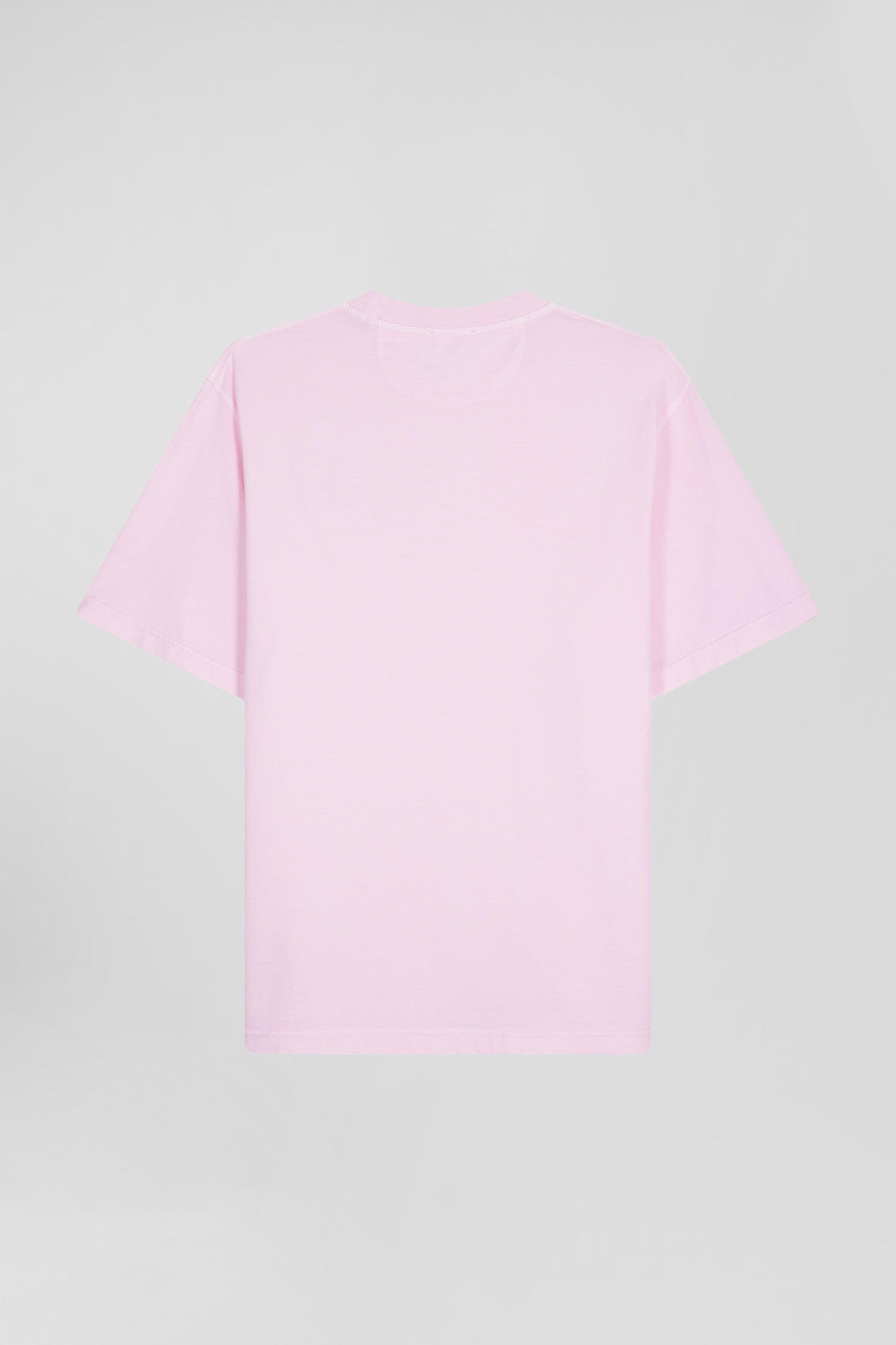 T-shirt manches courtes unisexe en coton surteint uni rose coupe Oversized