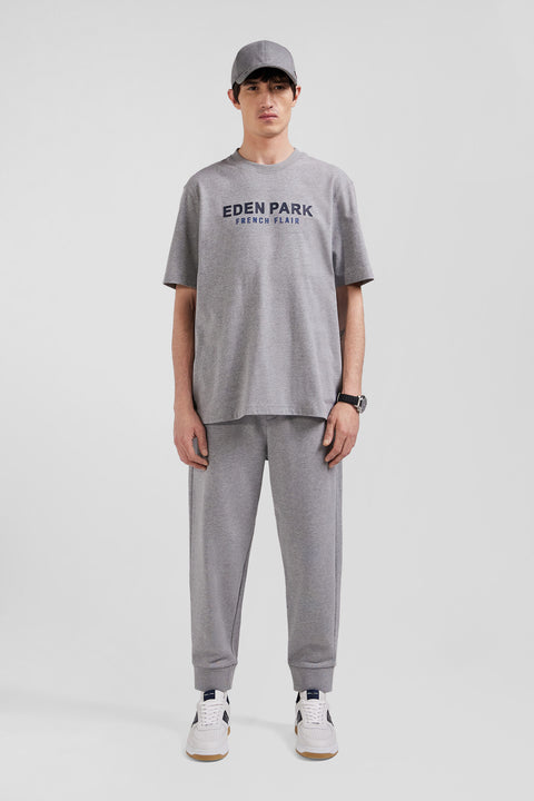 Oversize grey Eden Park French Flair cotton short-sleeved T-shirt - Image 1