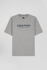 Oversize grey Eden Park French Flair cotton short-sleeved T-shirt