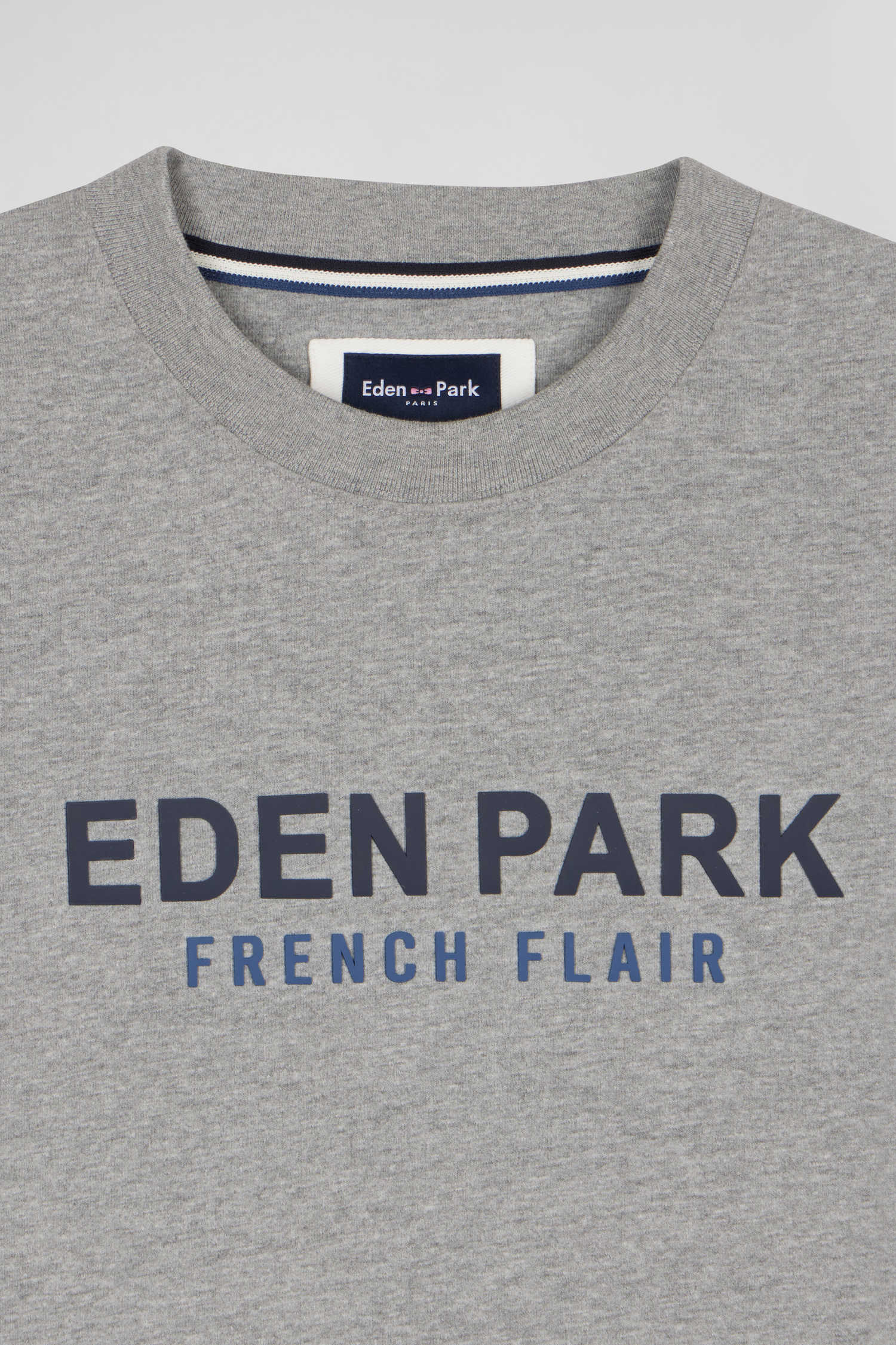 T-shirt manches courtes en coton gris Eden Park French Flair coupe Oversized