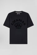 T-shirt manches courtes noir application Eden Park Rugby coupe Oversized