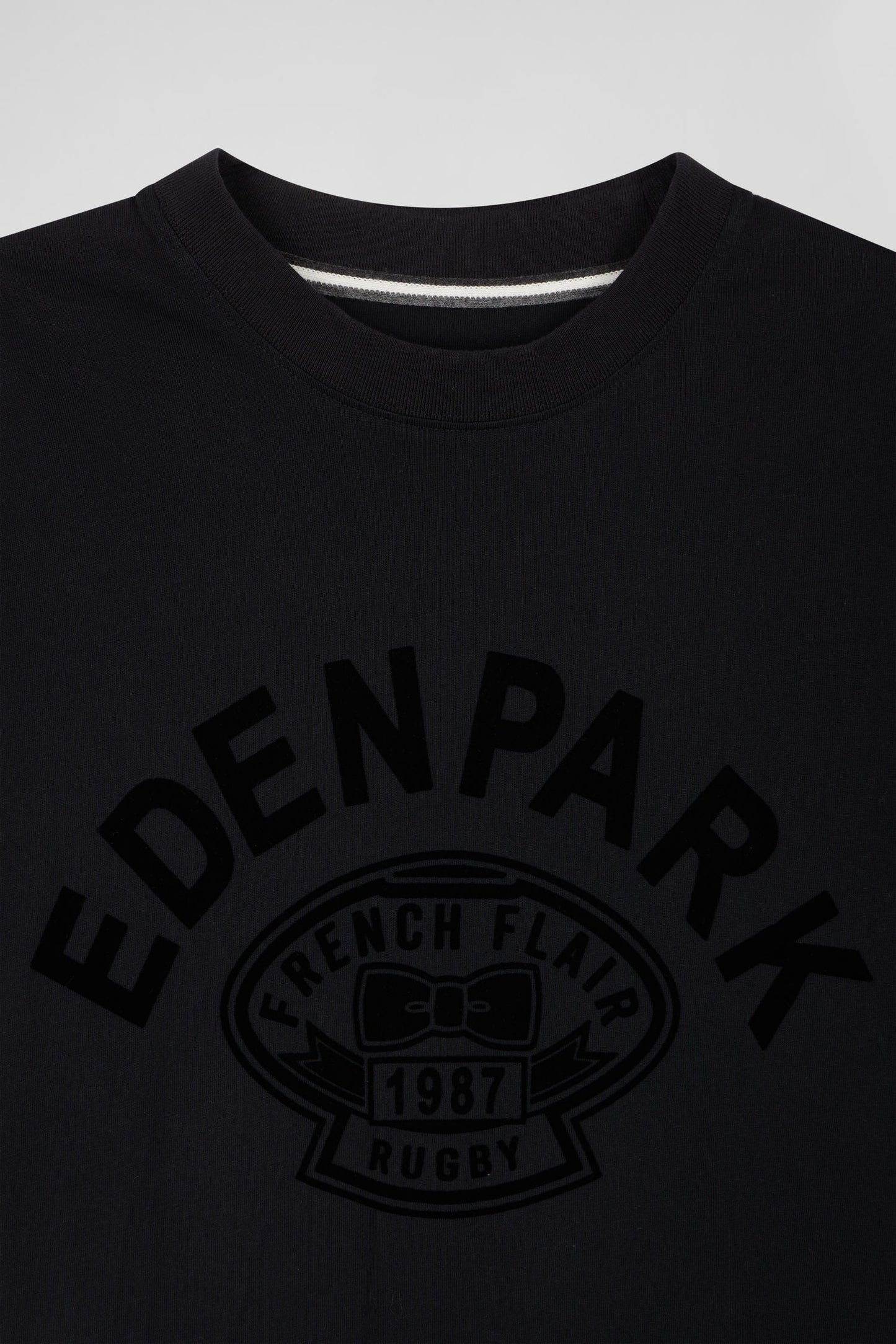 T-shirt manches courtes noir application Eden Park Rugby coupe Oversized - Image 8