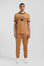 T-shirt manches courtes bicolore en coton camel Eden Park 10 coupe Relaxed