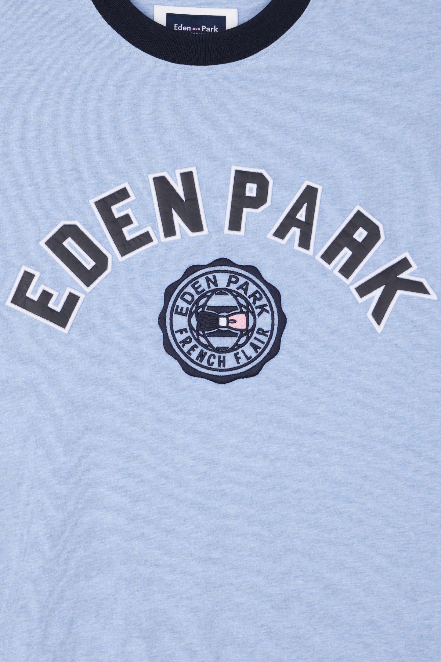 T-shirt manches courtes en coton ciel application Eden Park coupe Oversized - Image 10