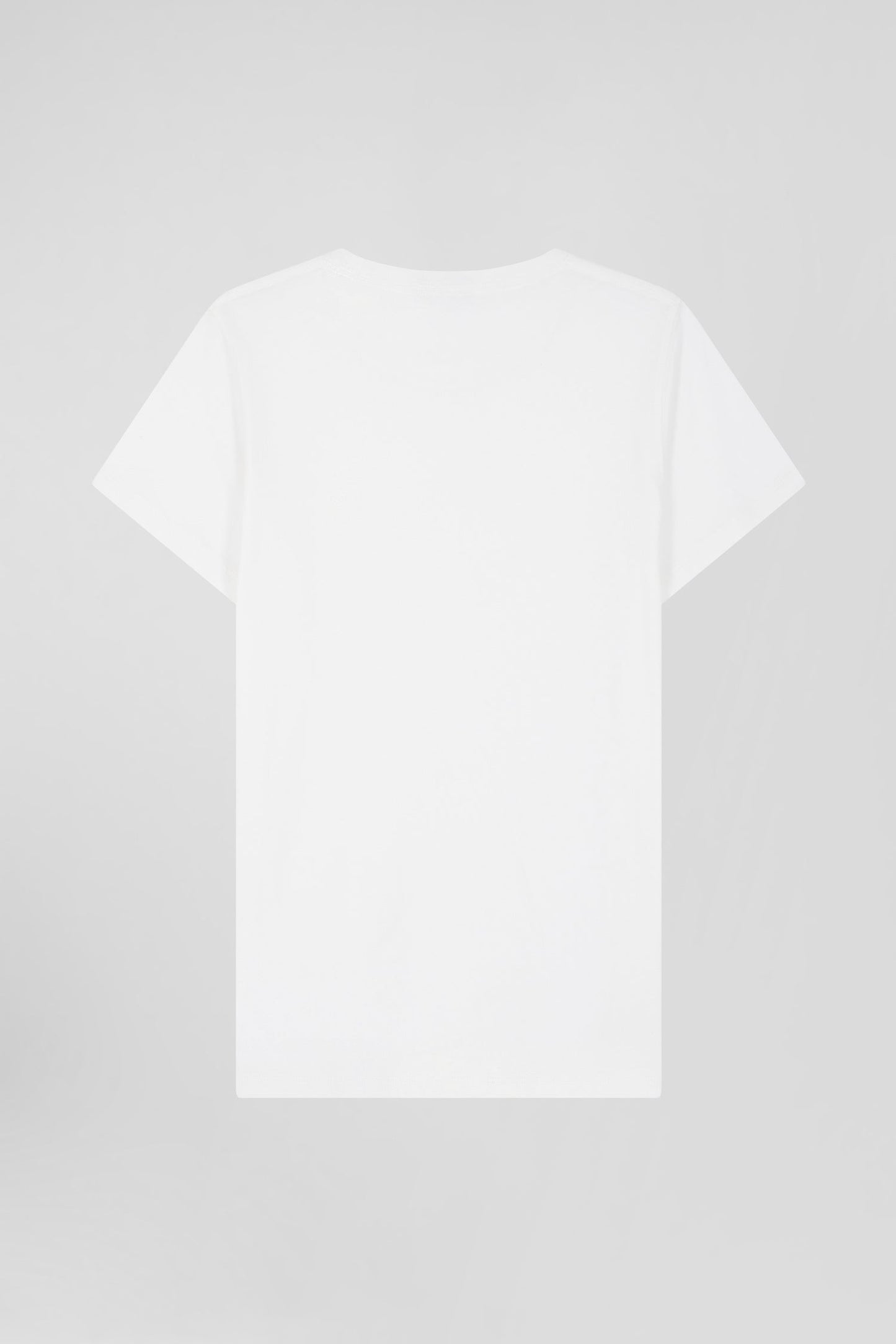 T-shirt femme manches courtes en coton blanc coupe Regular - Image 2