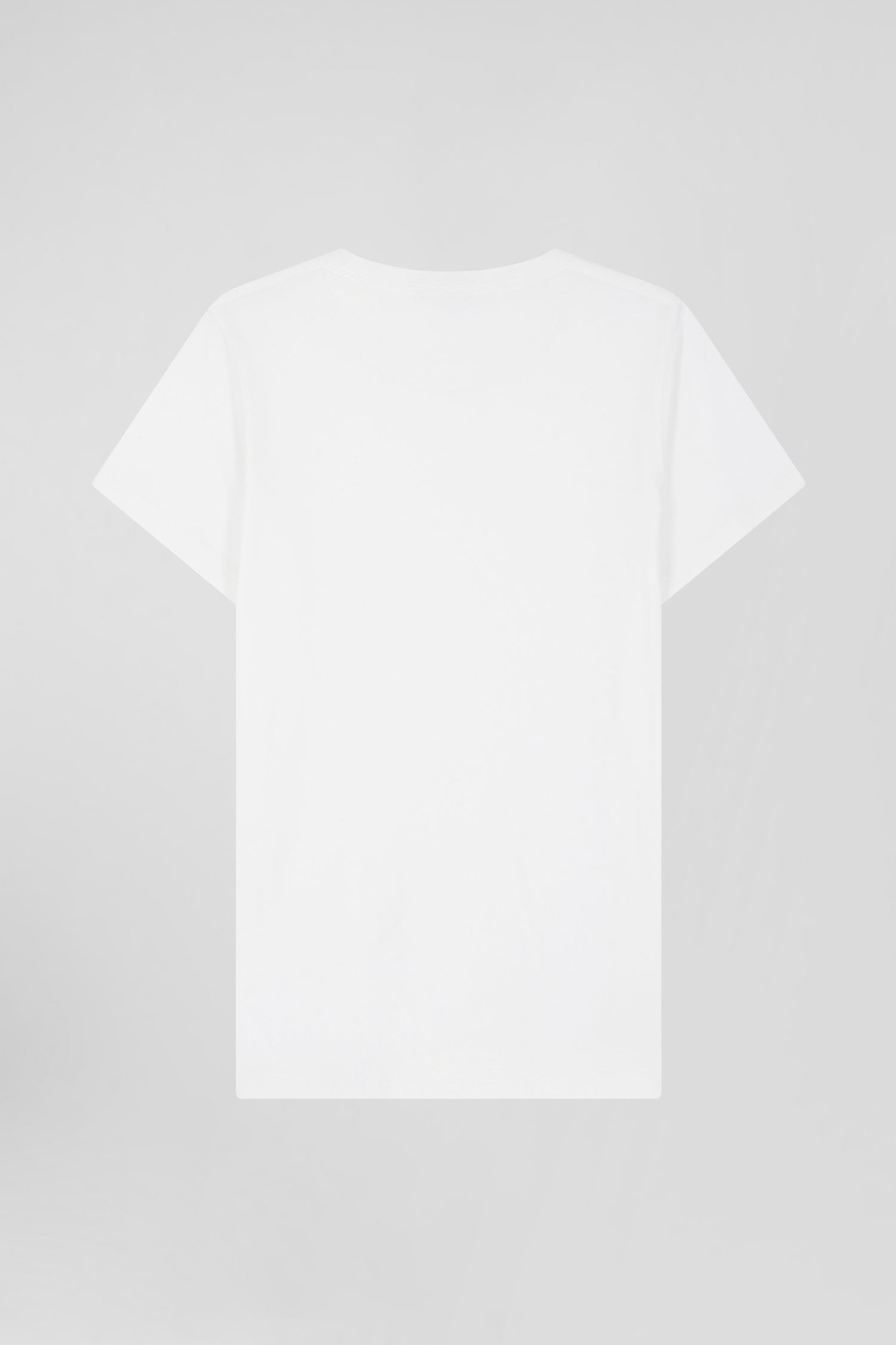 T-shirt femme manches courtes en coton blanc coupe Regular