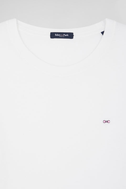 T-shirt femme manches courtes en coton blanc coupe Regular - Image 3