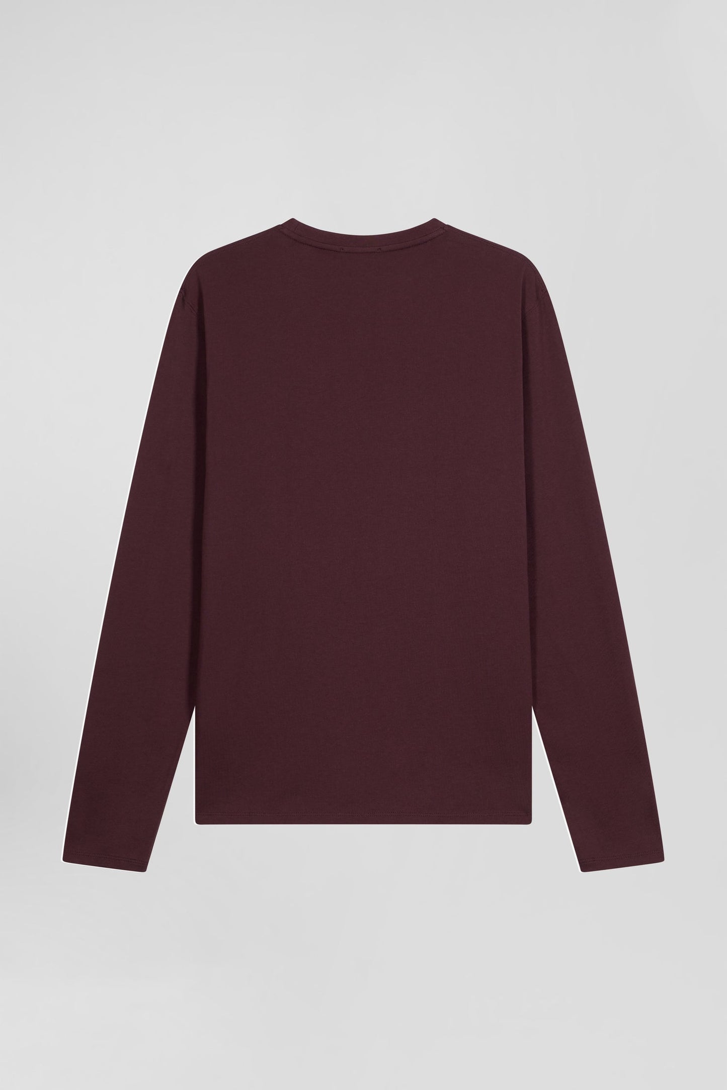 T-shirt manches longues en coton Pima bordeaux coupe Regular - Image 5