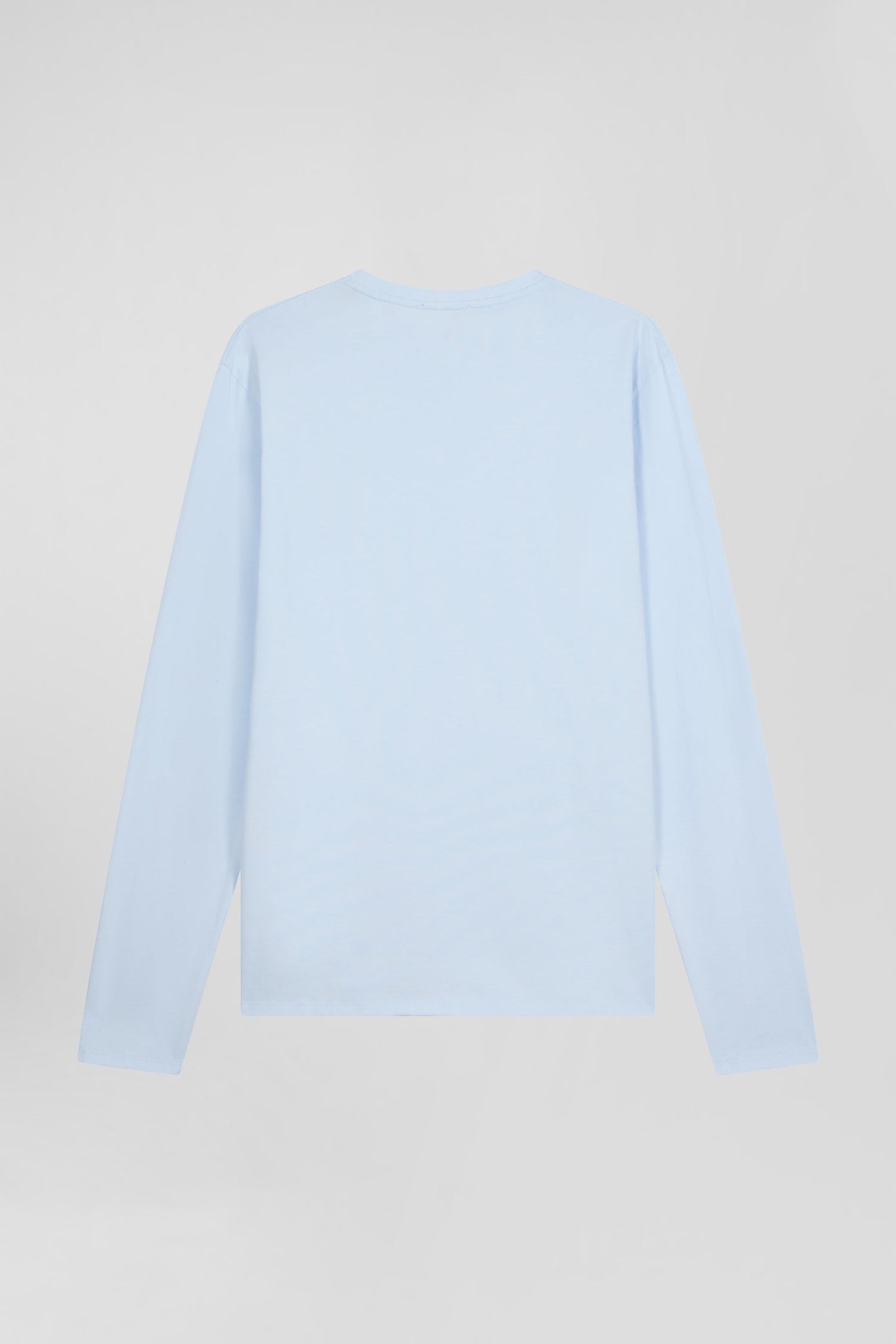 T-shirt manches longues uni en coton ciel coupe Regular - Image 5