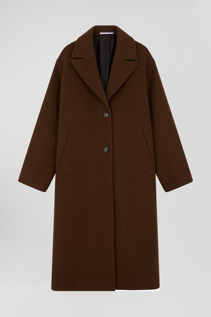 Oversize brown wool blend coat