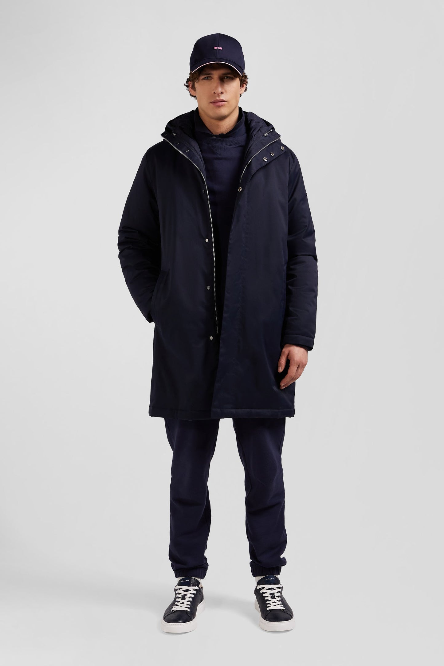 Parka et doudoune 2-en-1 en nylon bleu marine - Image 1