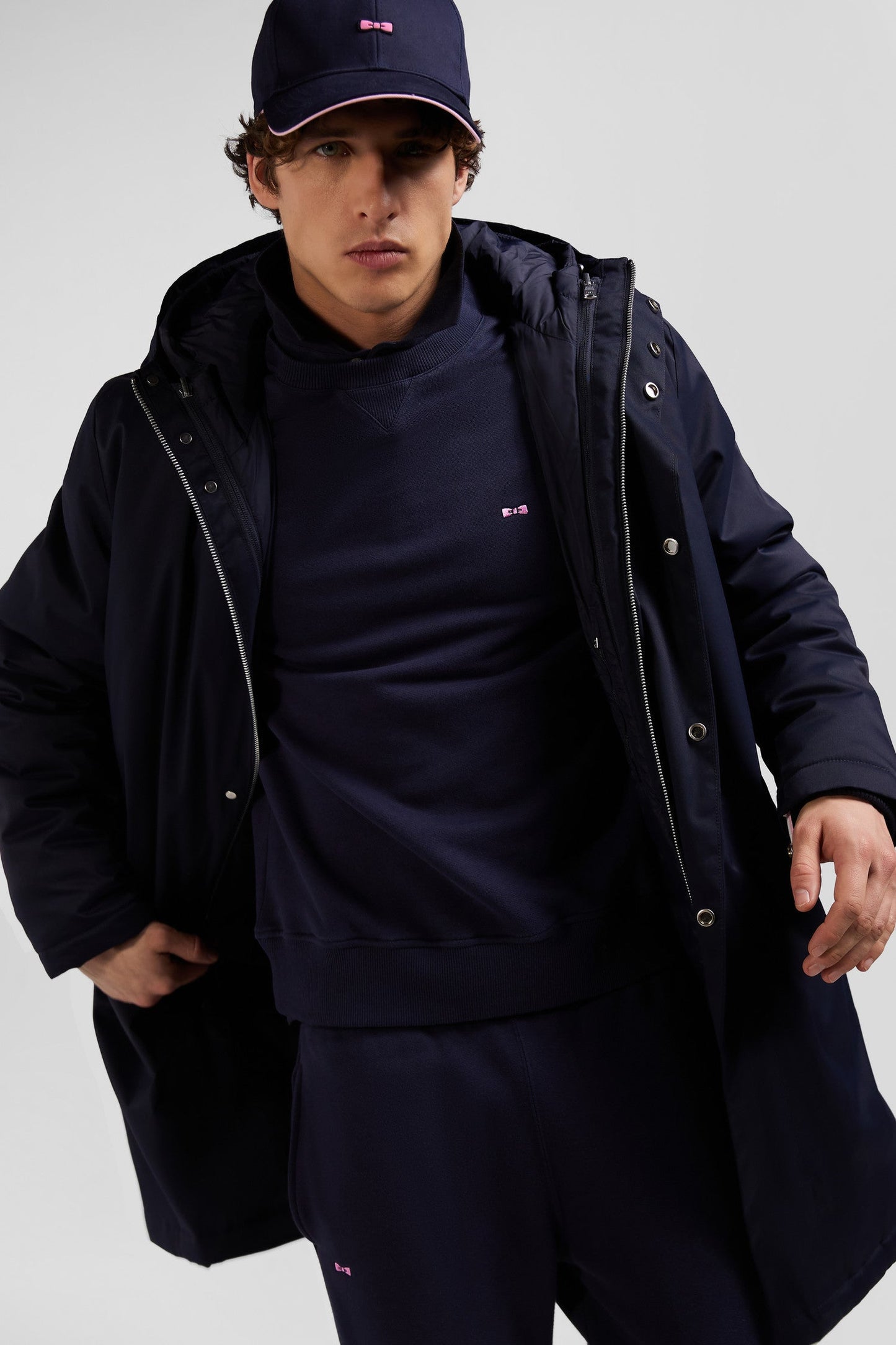 Parka et doudoune 2-en-1 en nylon bleu marine - Image 3