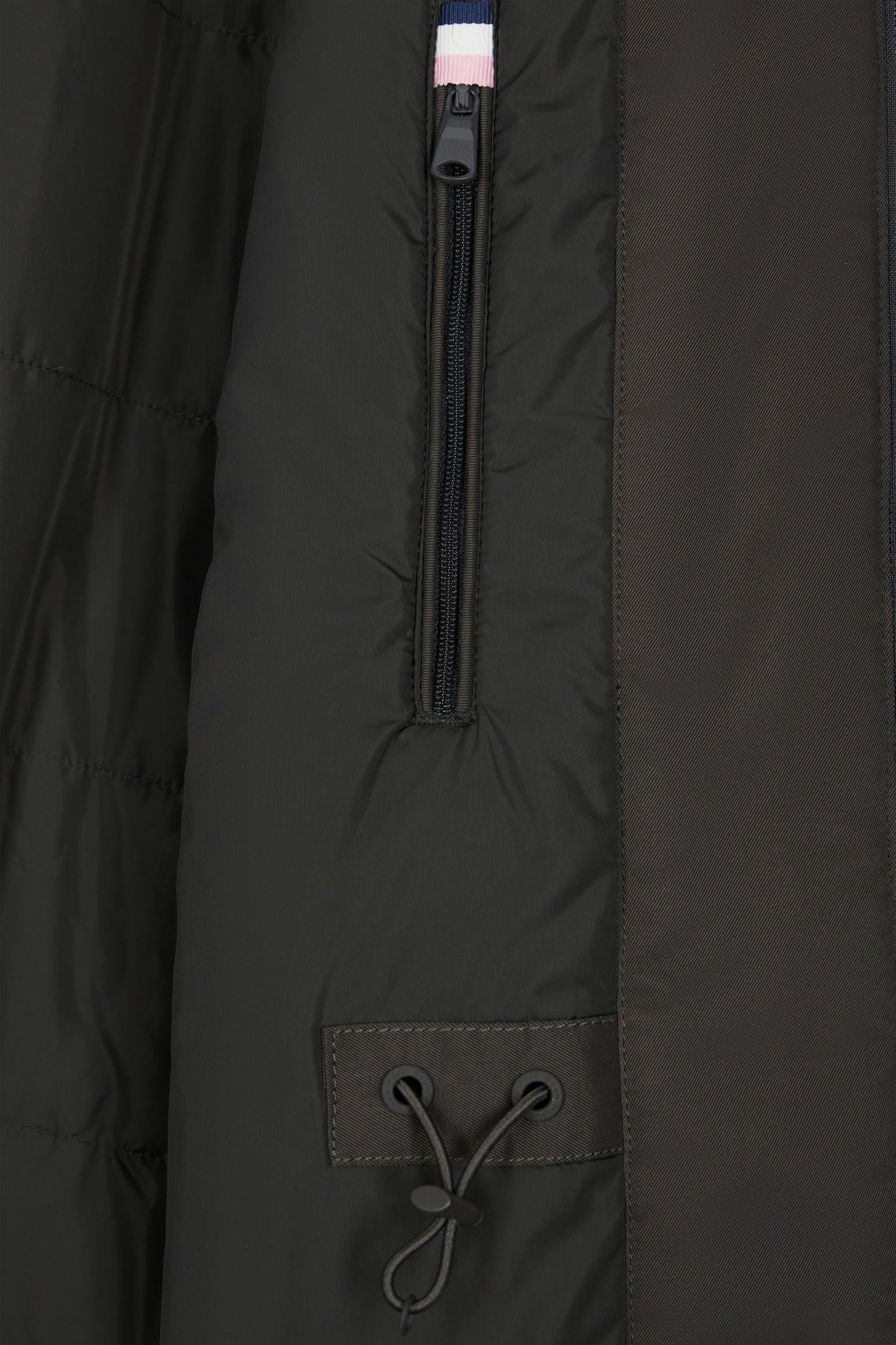 Parka longue à capuche en nylon kaki - Image 9