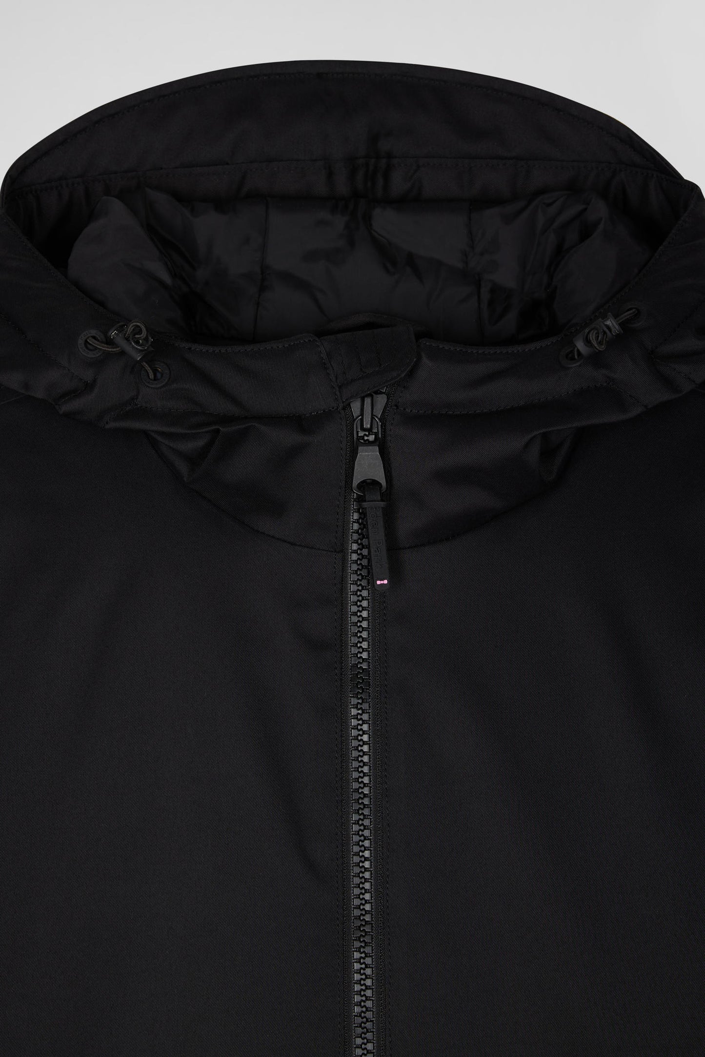 Parka longue à capuche en nylon noir - Image 8