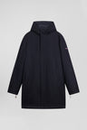 Parka 2-en1 en flanelle de laine bleu marine