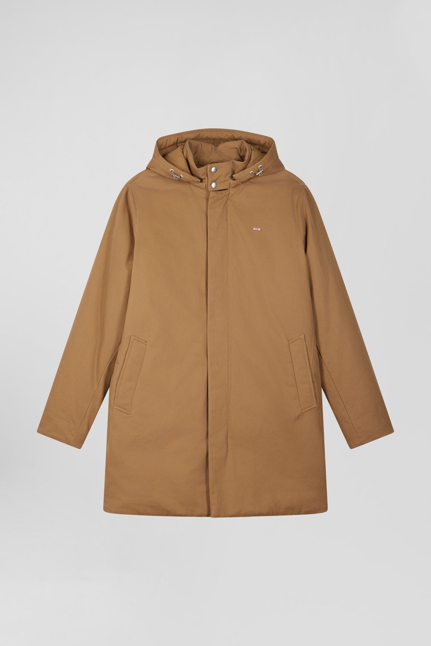 Parka à capuche en gabardine de coton camel - Image 2