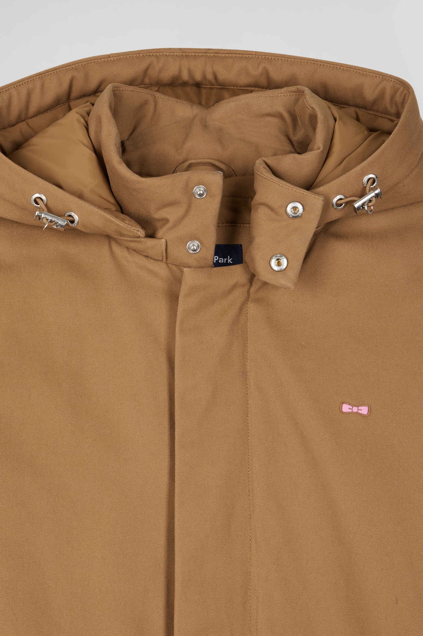 Parka à capuche en gabardine de coton camel - Image 8