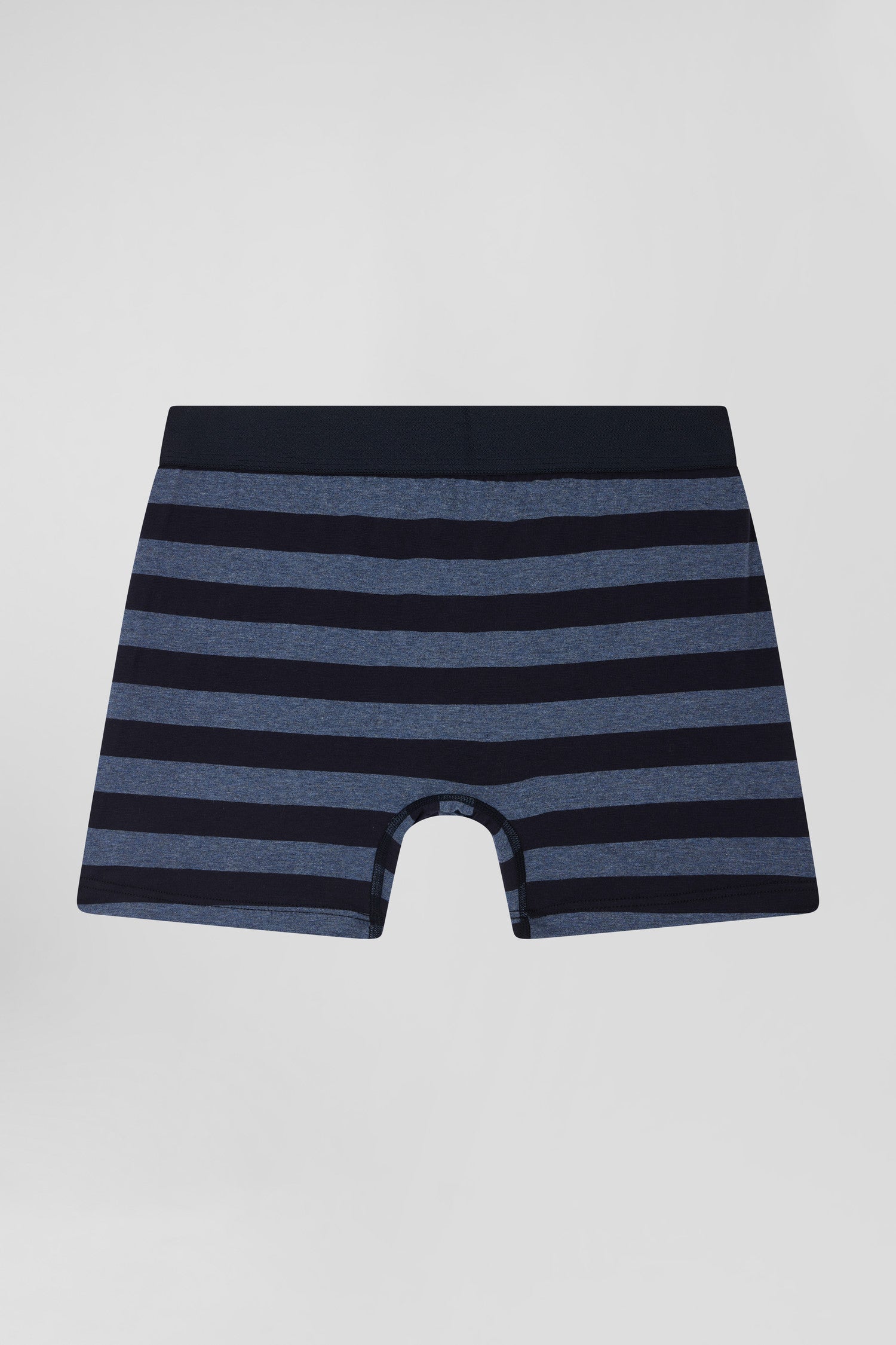 Boxer cerclé en coton stretch bleu foncé