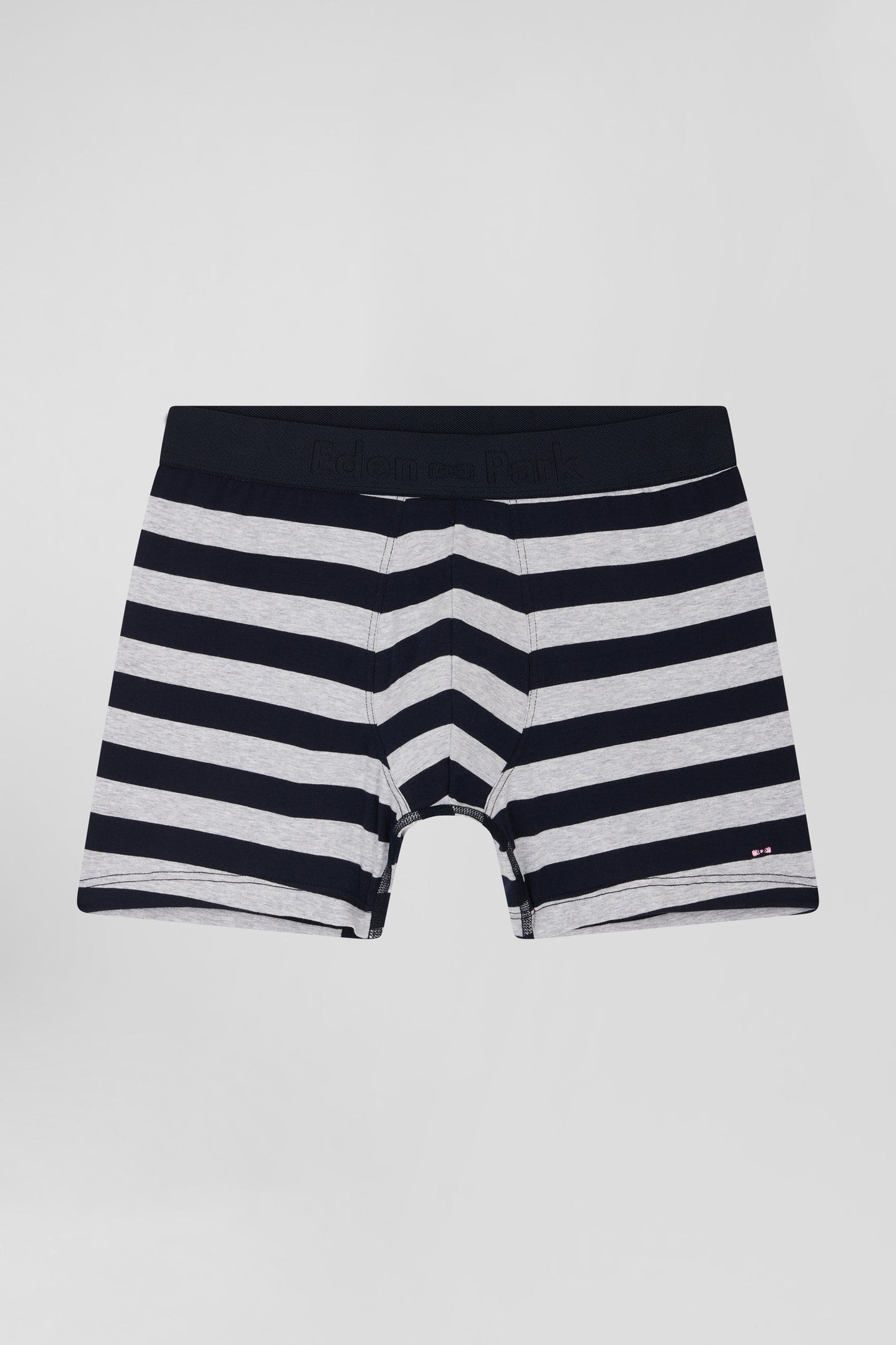 Boxer cerclé en coton stretch gris - Image 1